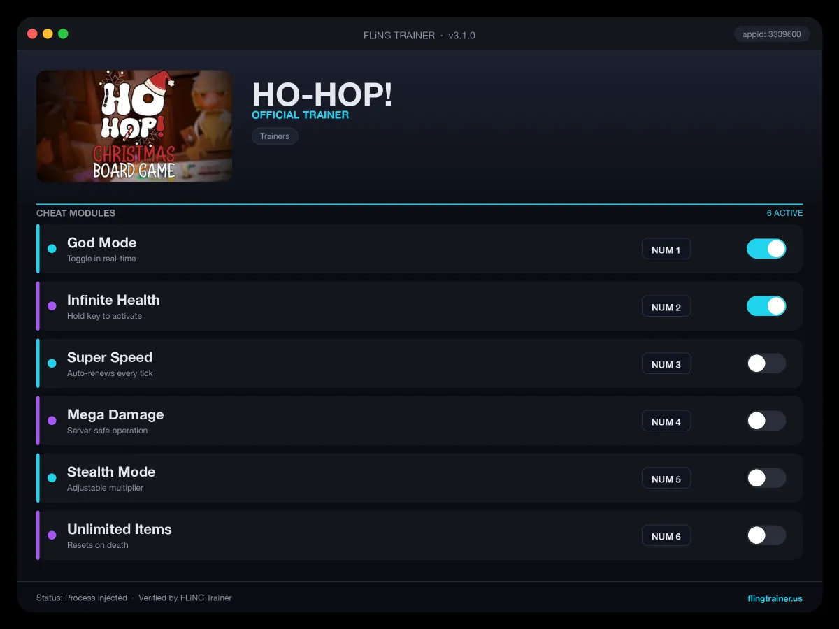 HO-HOP! Trainer interface