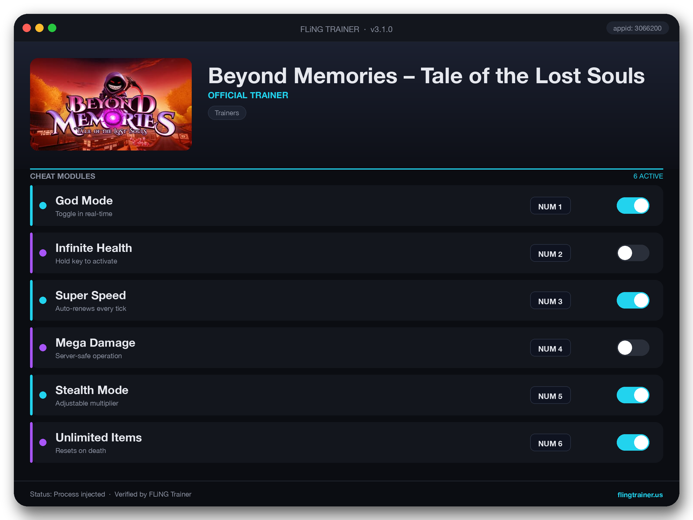 Beyond Memories – Tale of the Lost Souls Trainer interface