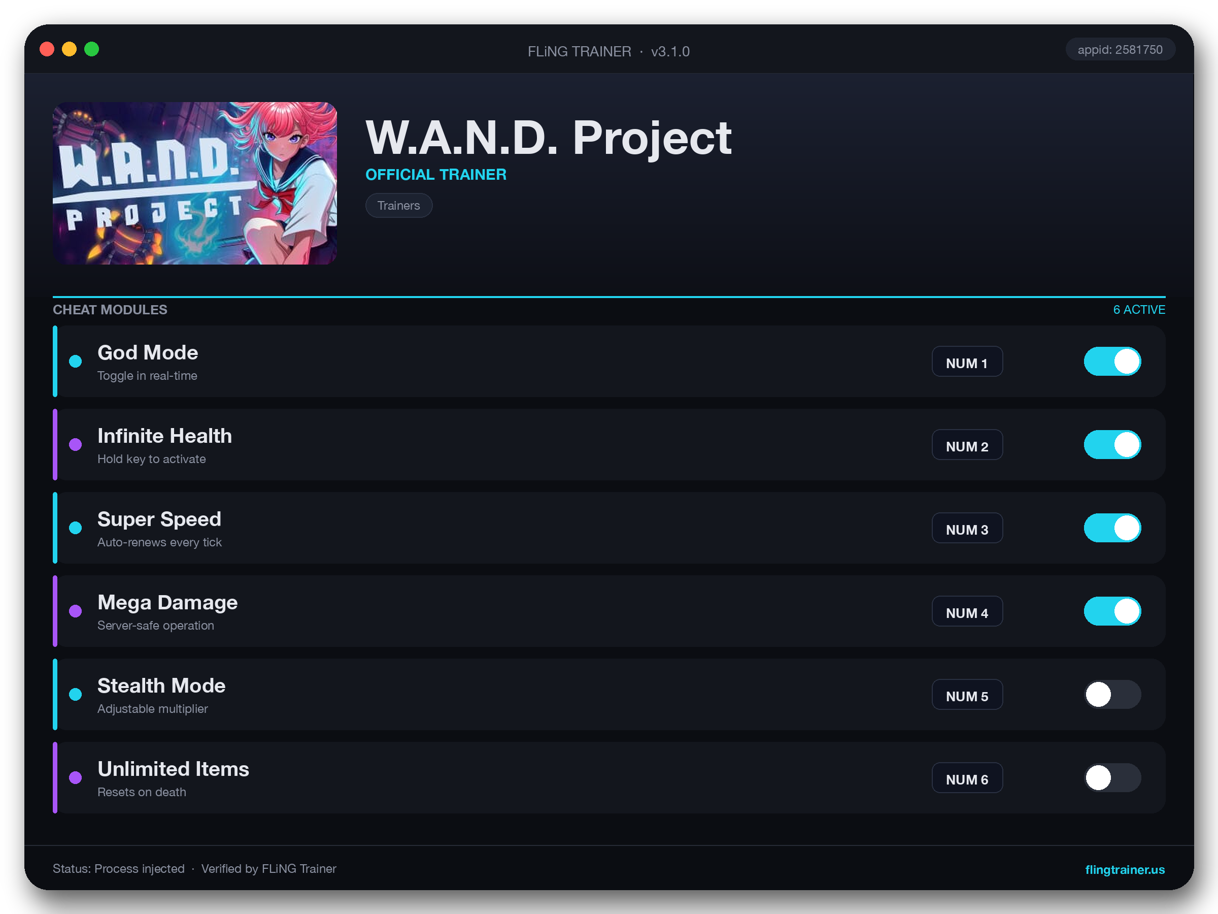 W.A.N.D. Project Trainer interface