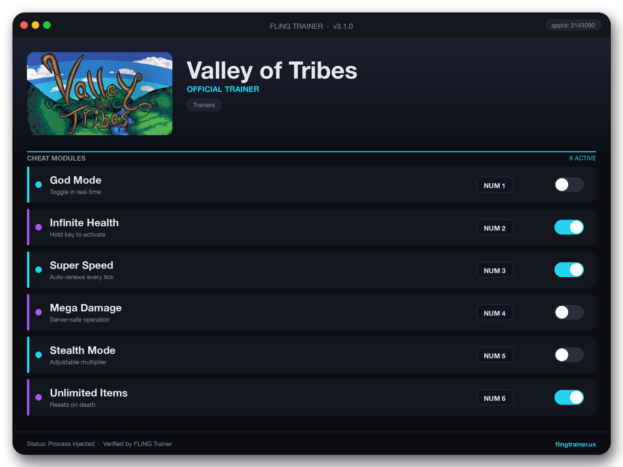Valley of Tribes Trainer interface