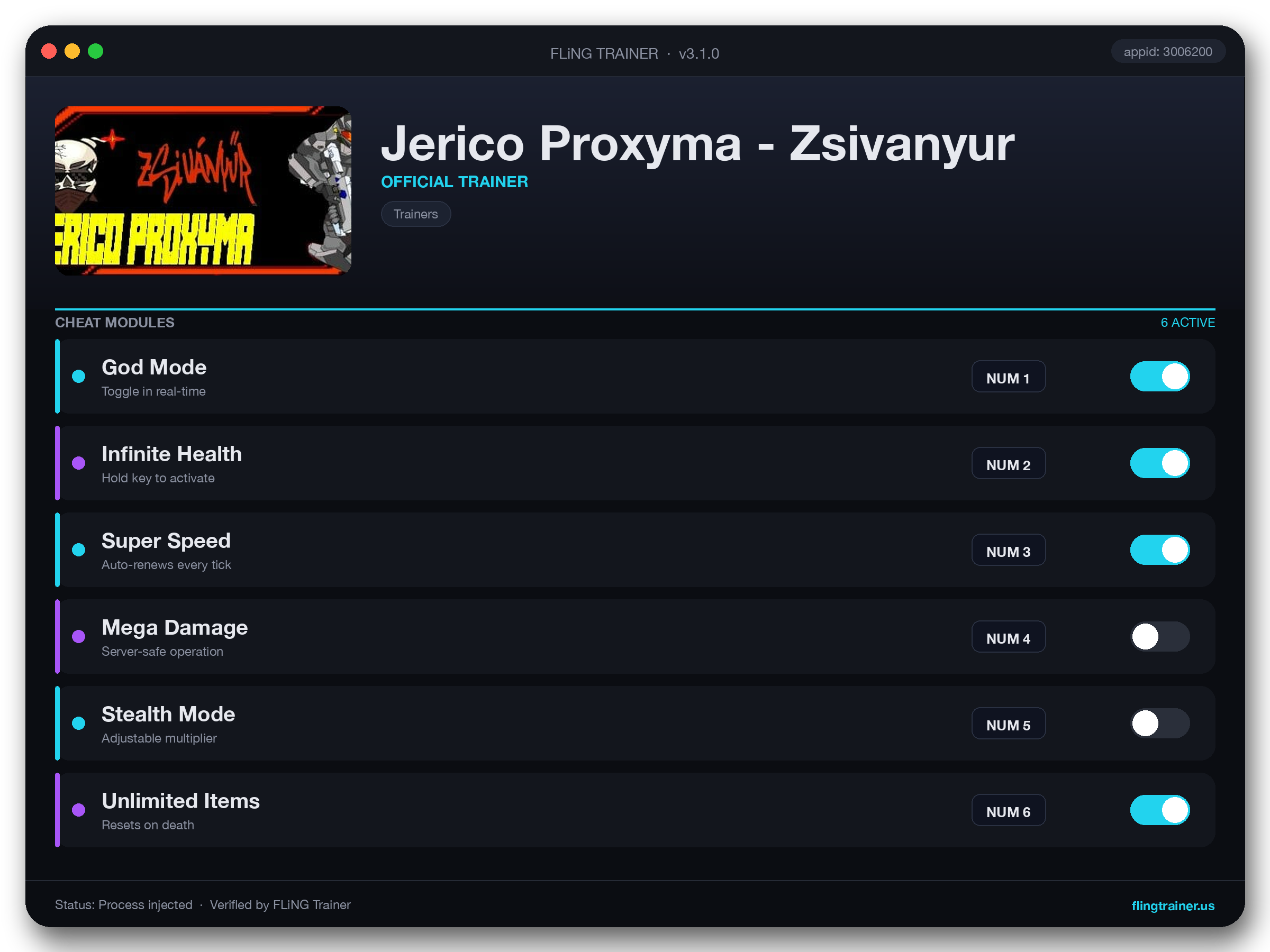 Jerico Proxyma - Zsivanyur Trainer interface