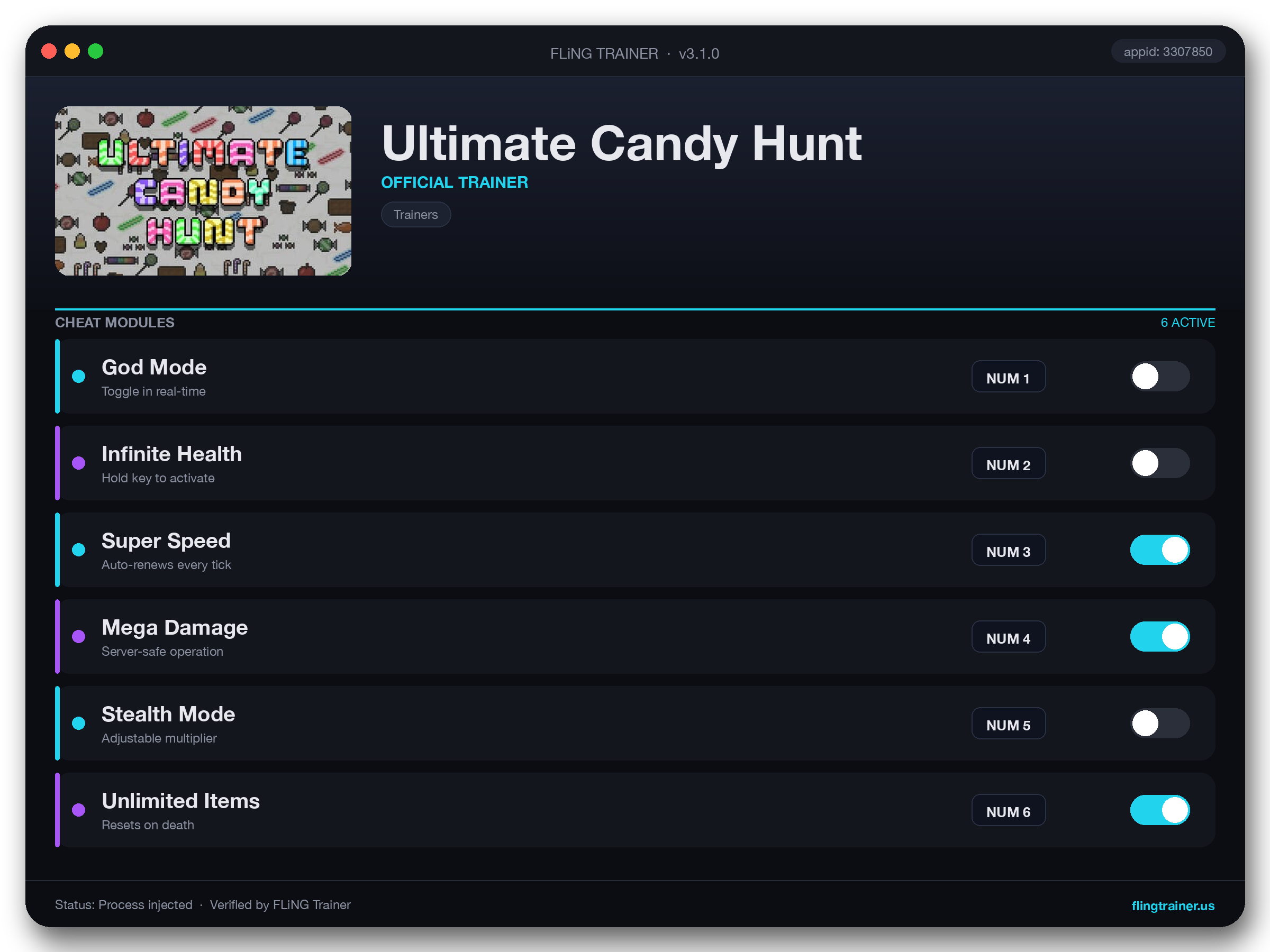 Ultimate Candy Hunt Trainer interface