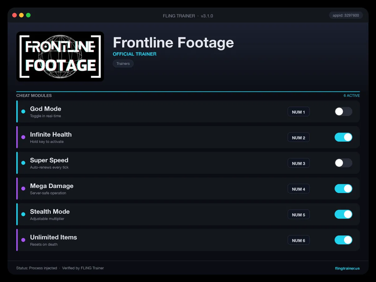 Frontline Footage Trainer interface