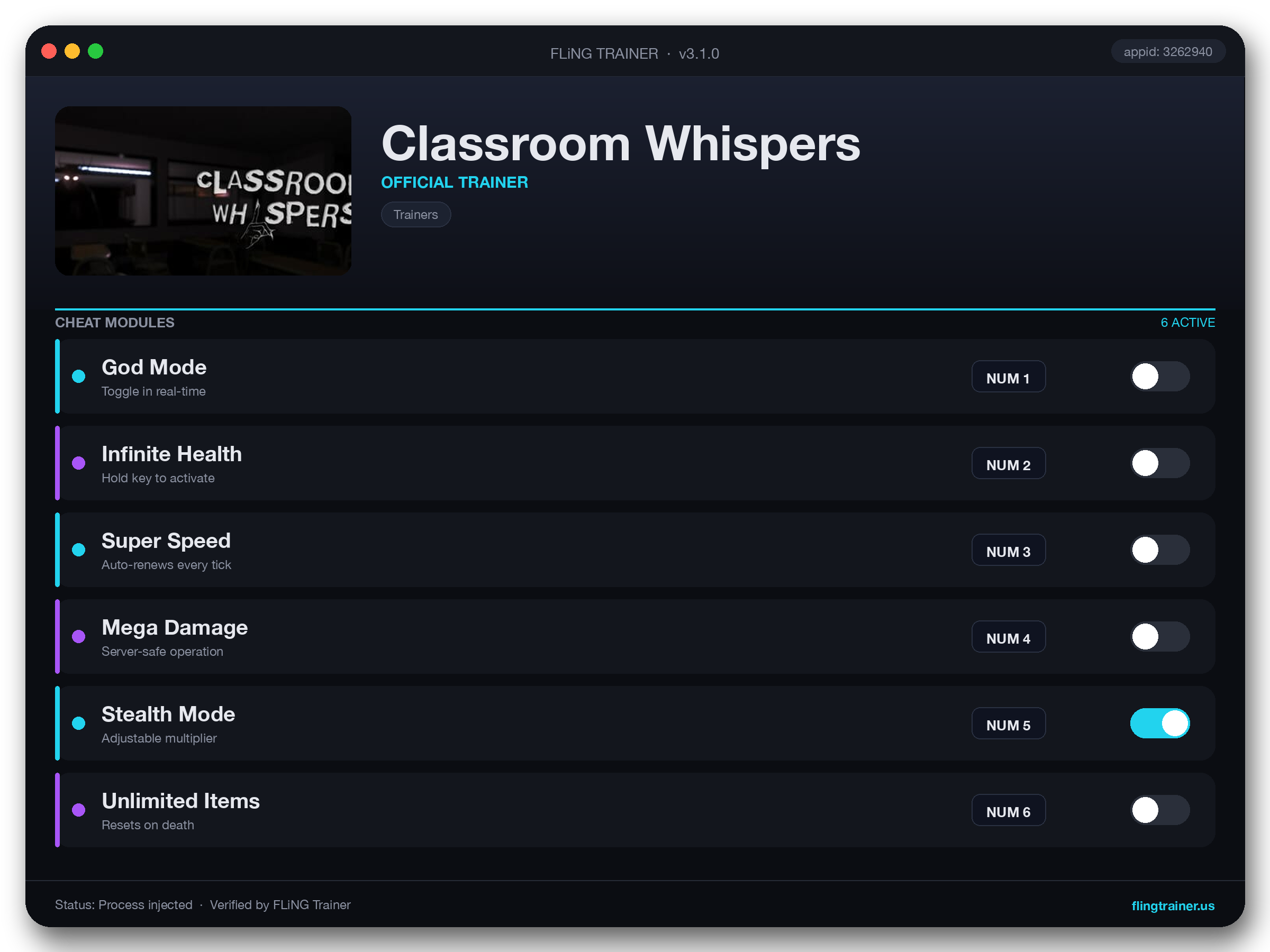 Classroom Whispers Trainer interface