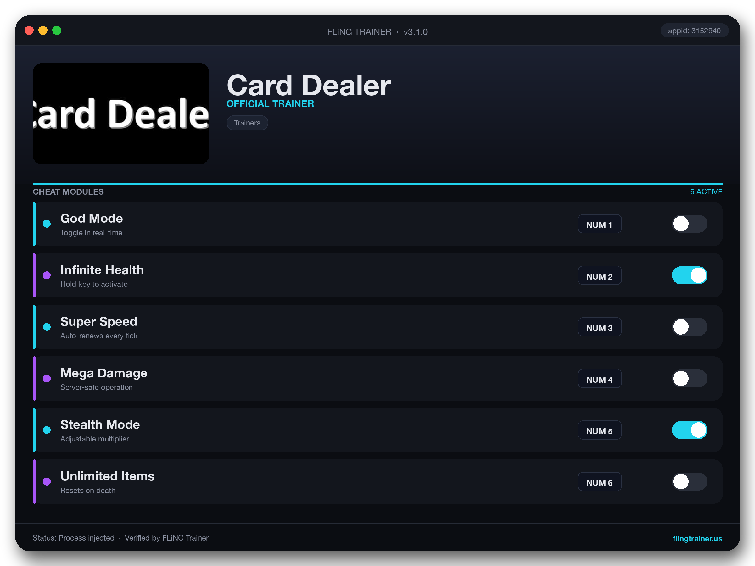 Card Dealer Trainer interface