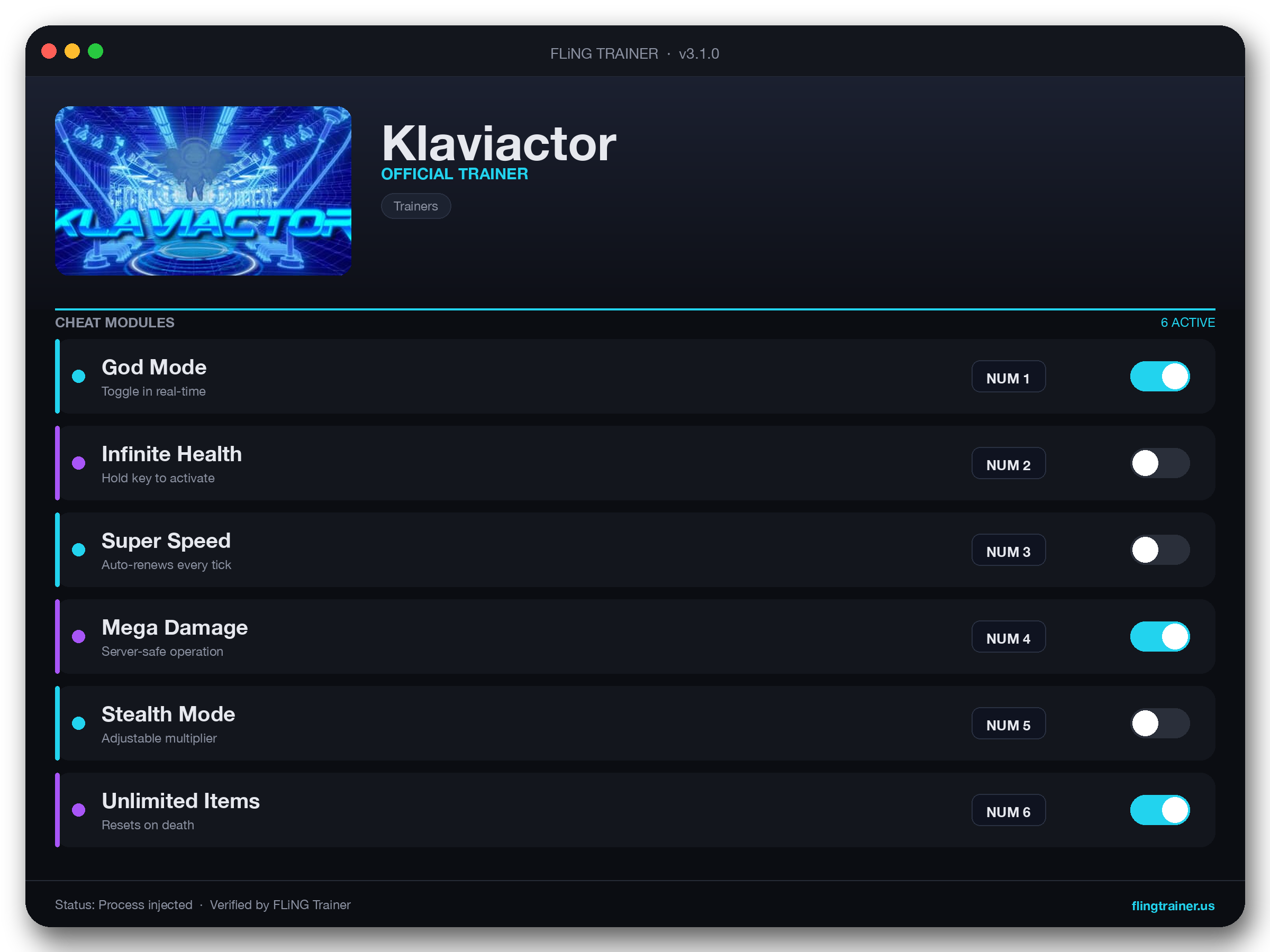 Klaviactor Trainer interface
