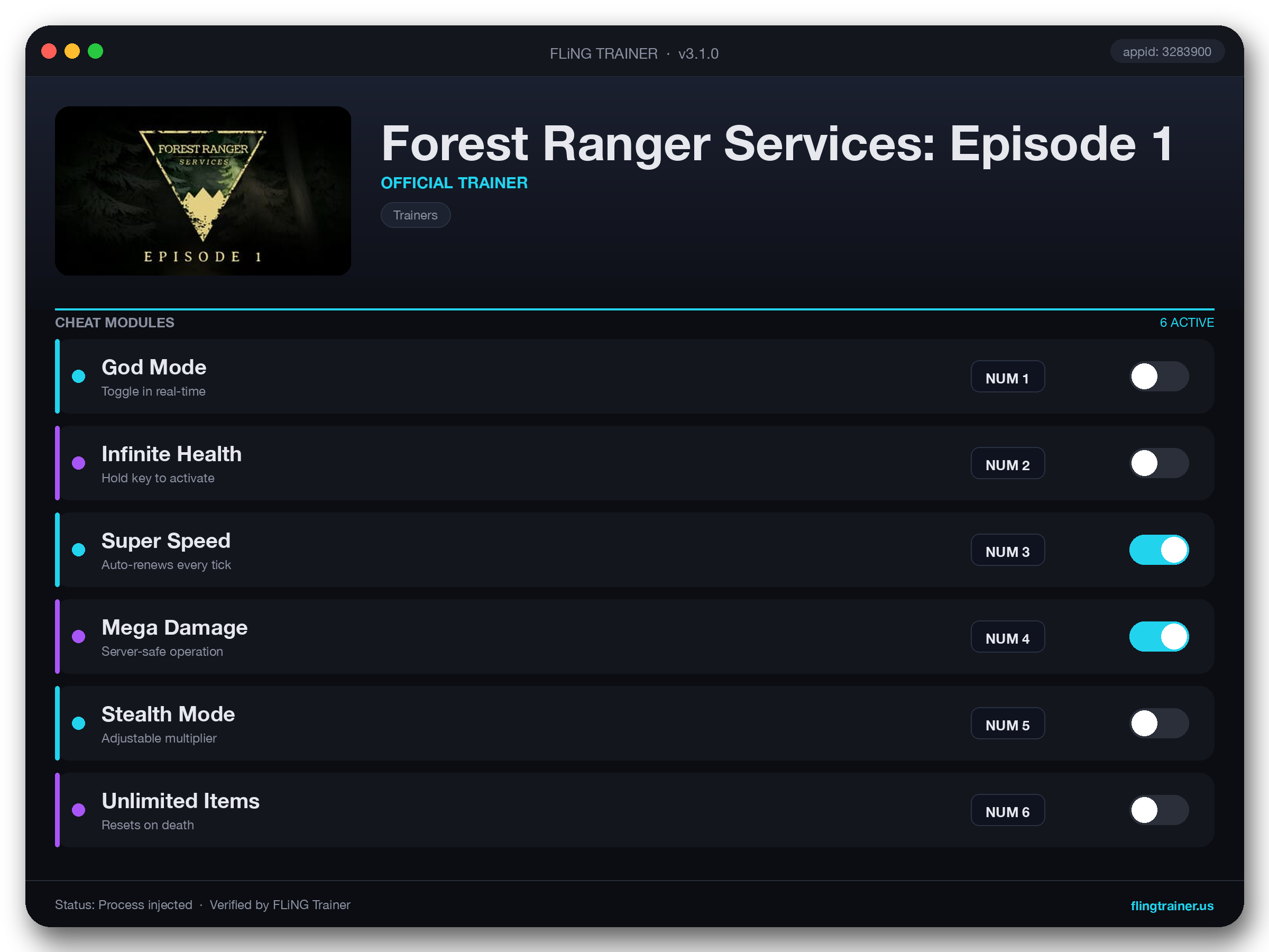 Forest Ranger Services: Episode 1 Trainer interface