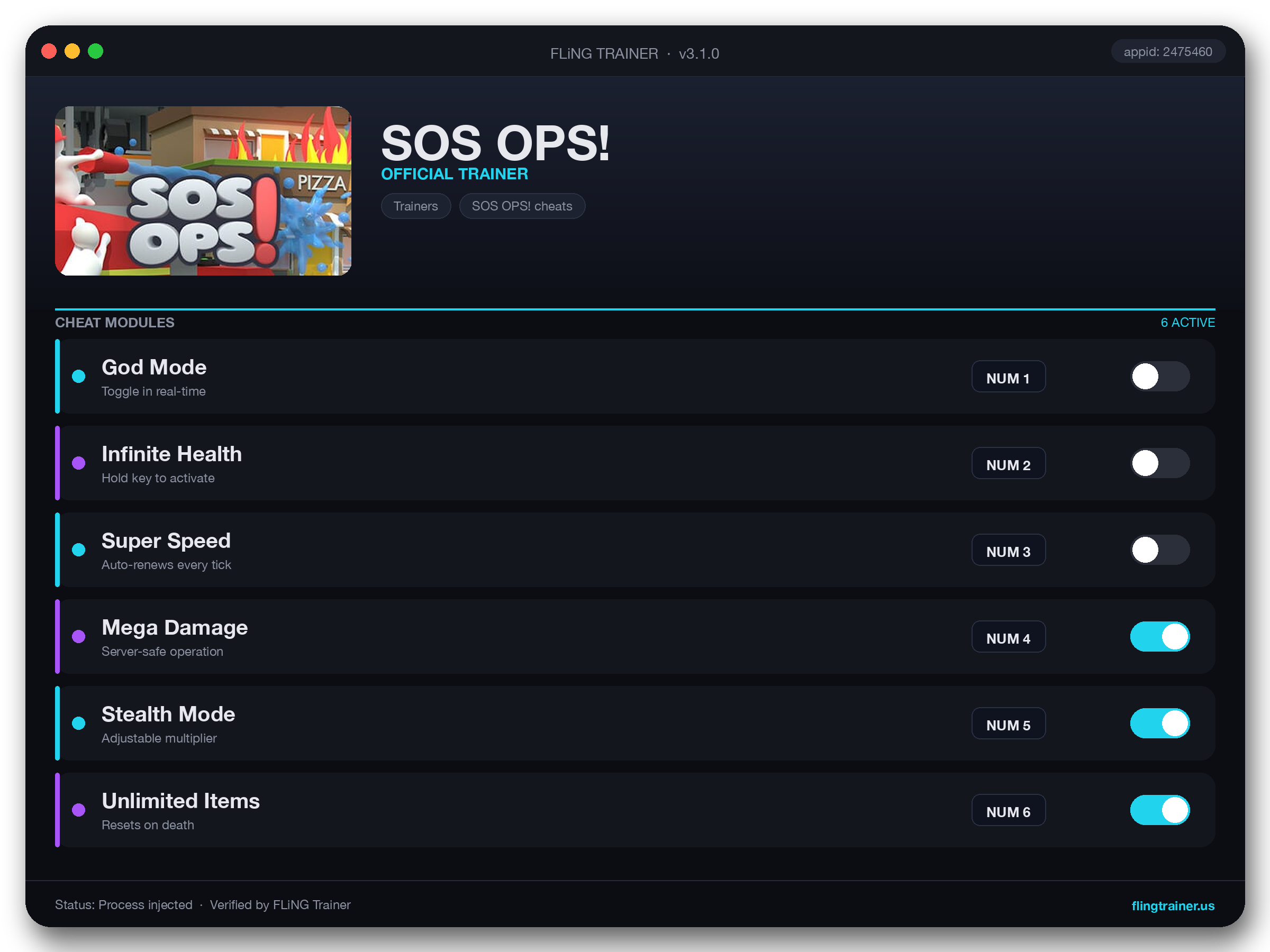SOS OPS! Trainer interface
