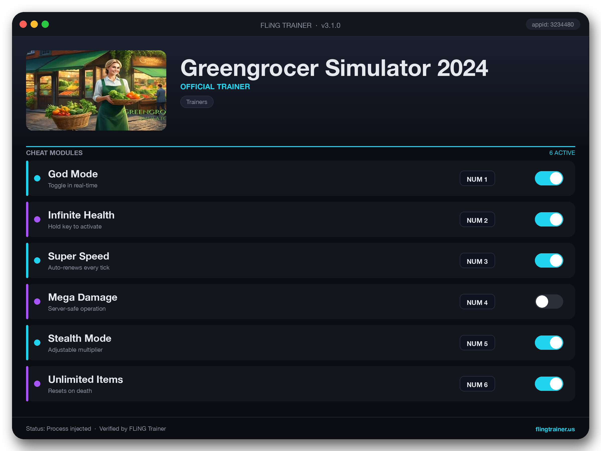 Greengrocer Simulator 2024 Trainer interface