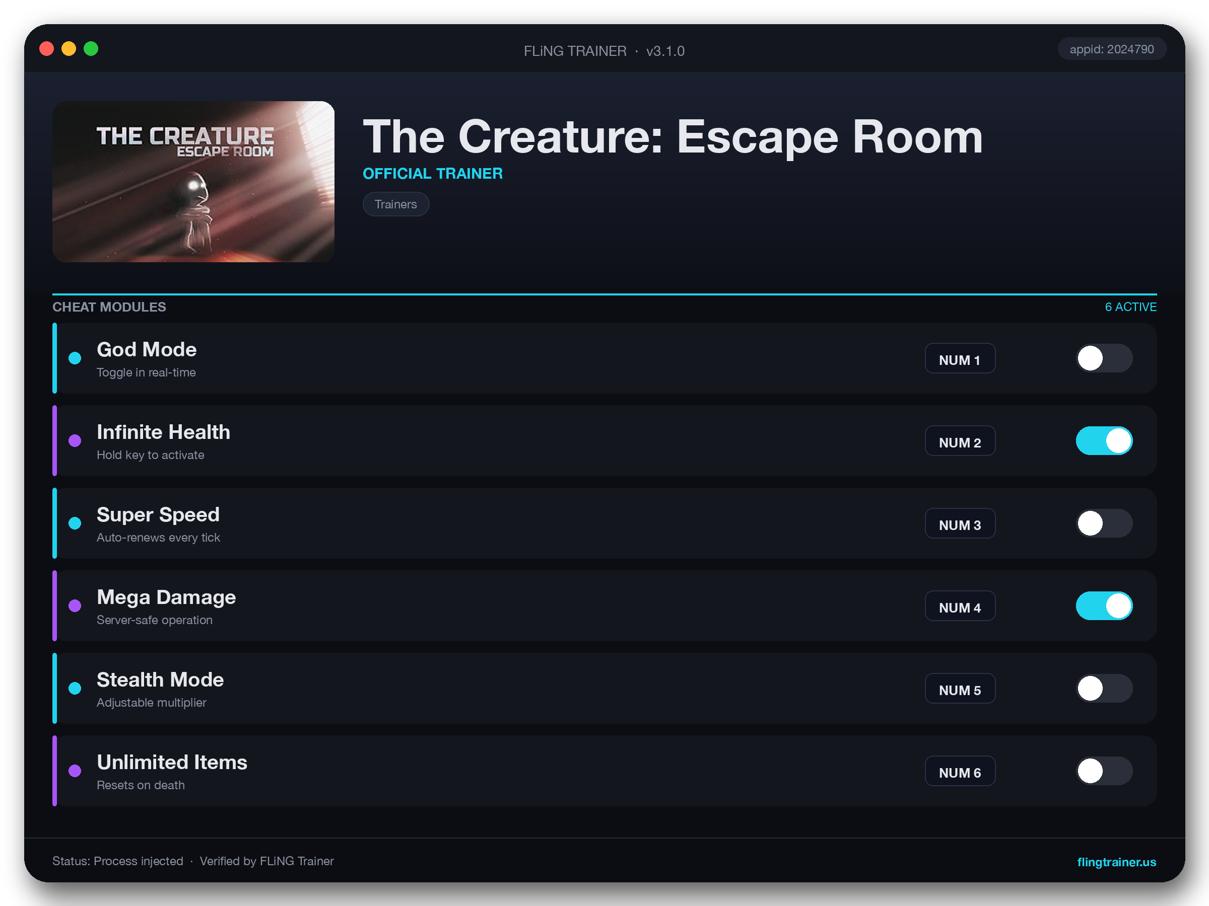 The Creature: Escape Room Trainer interface