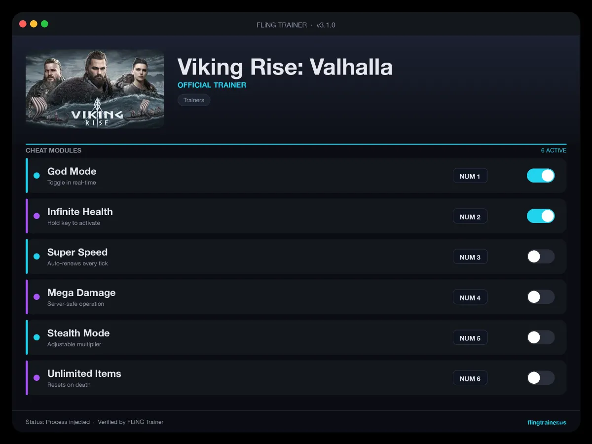 Viking Rise: Valhalla Trainer interface