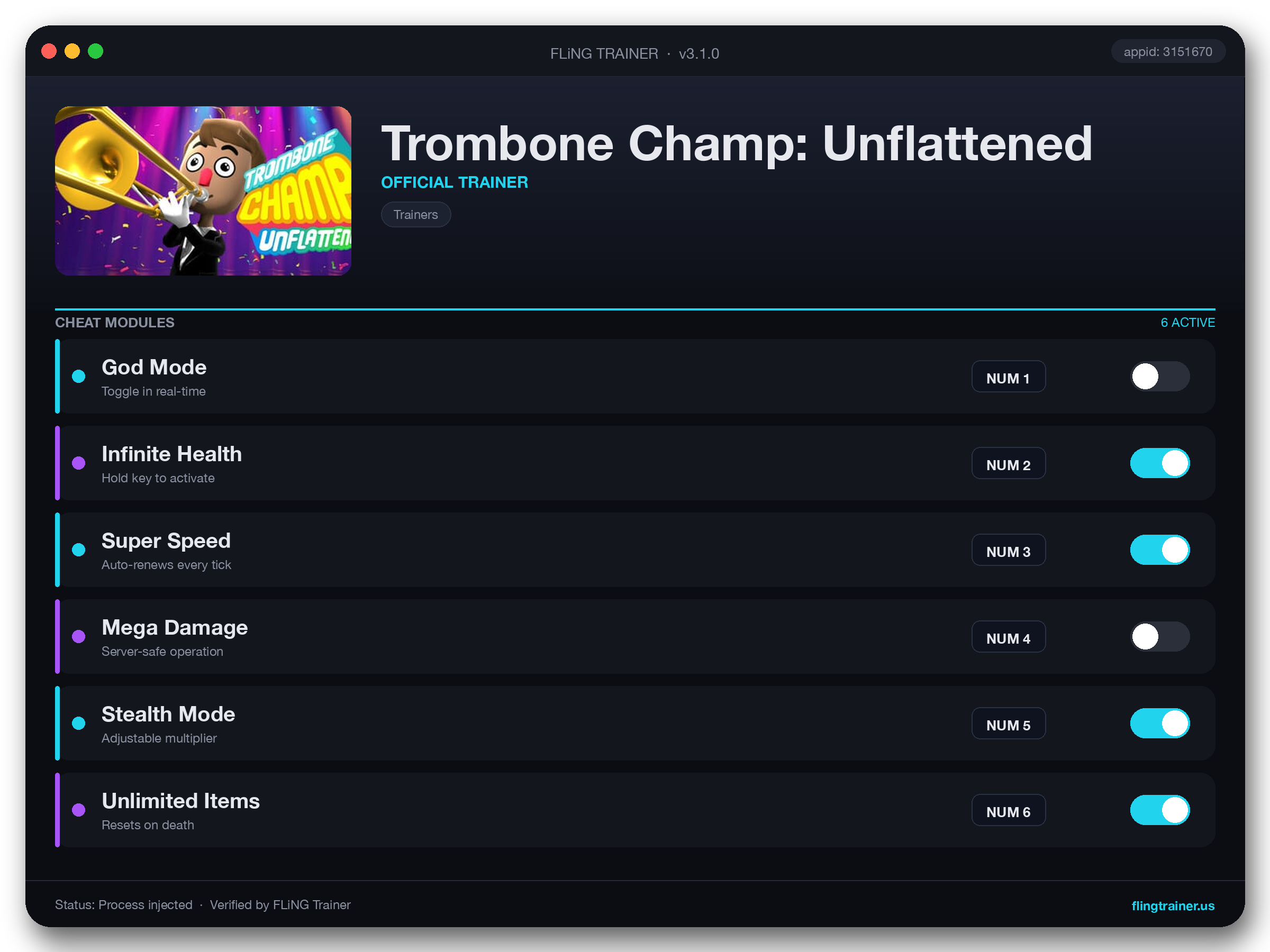 Trombone Champ: Unflattened Trainer interface