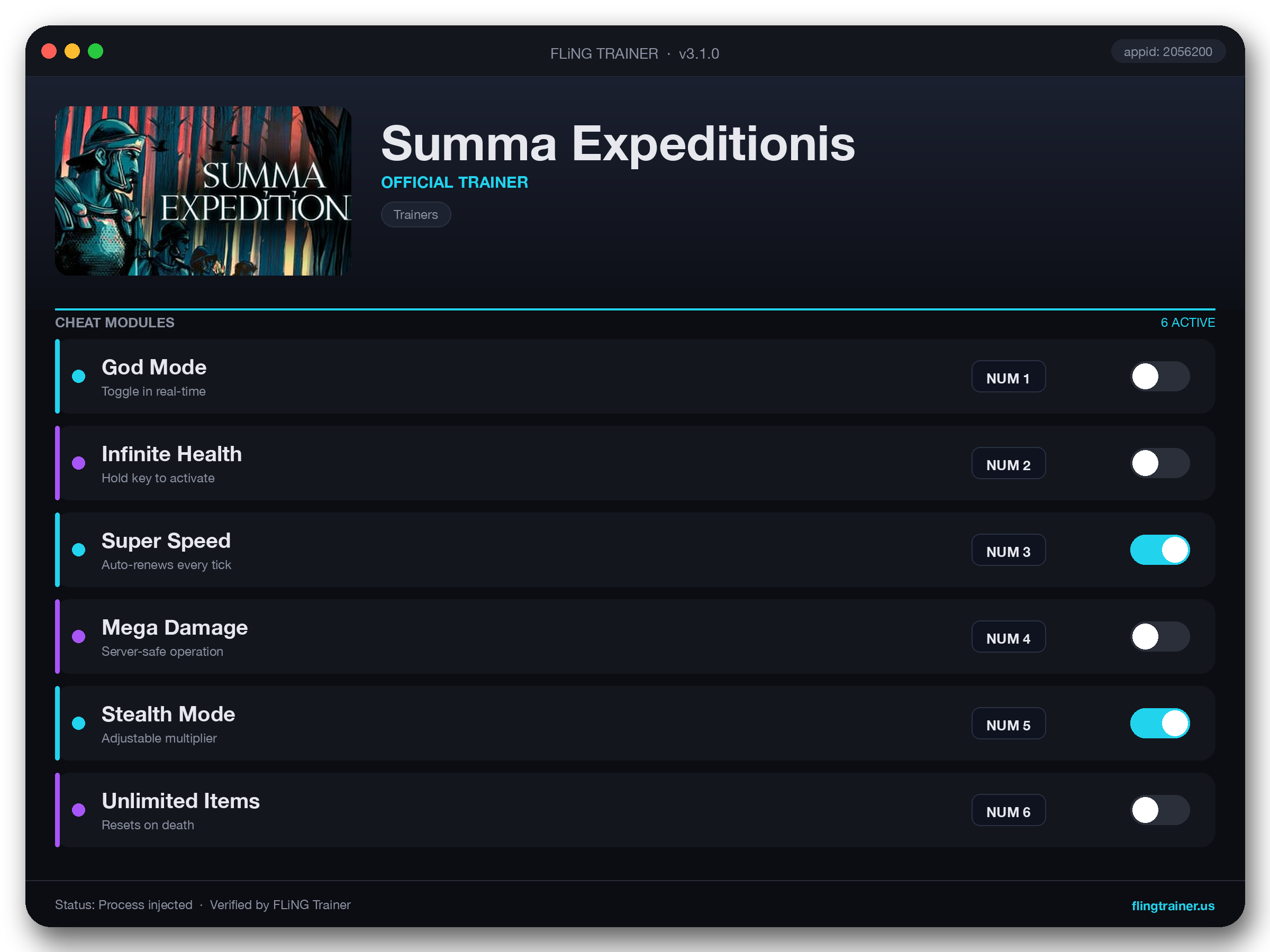 Summa Expeditionis Trainer interface