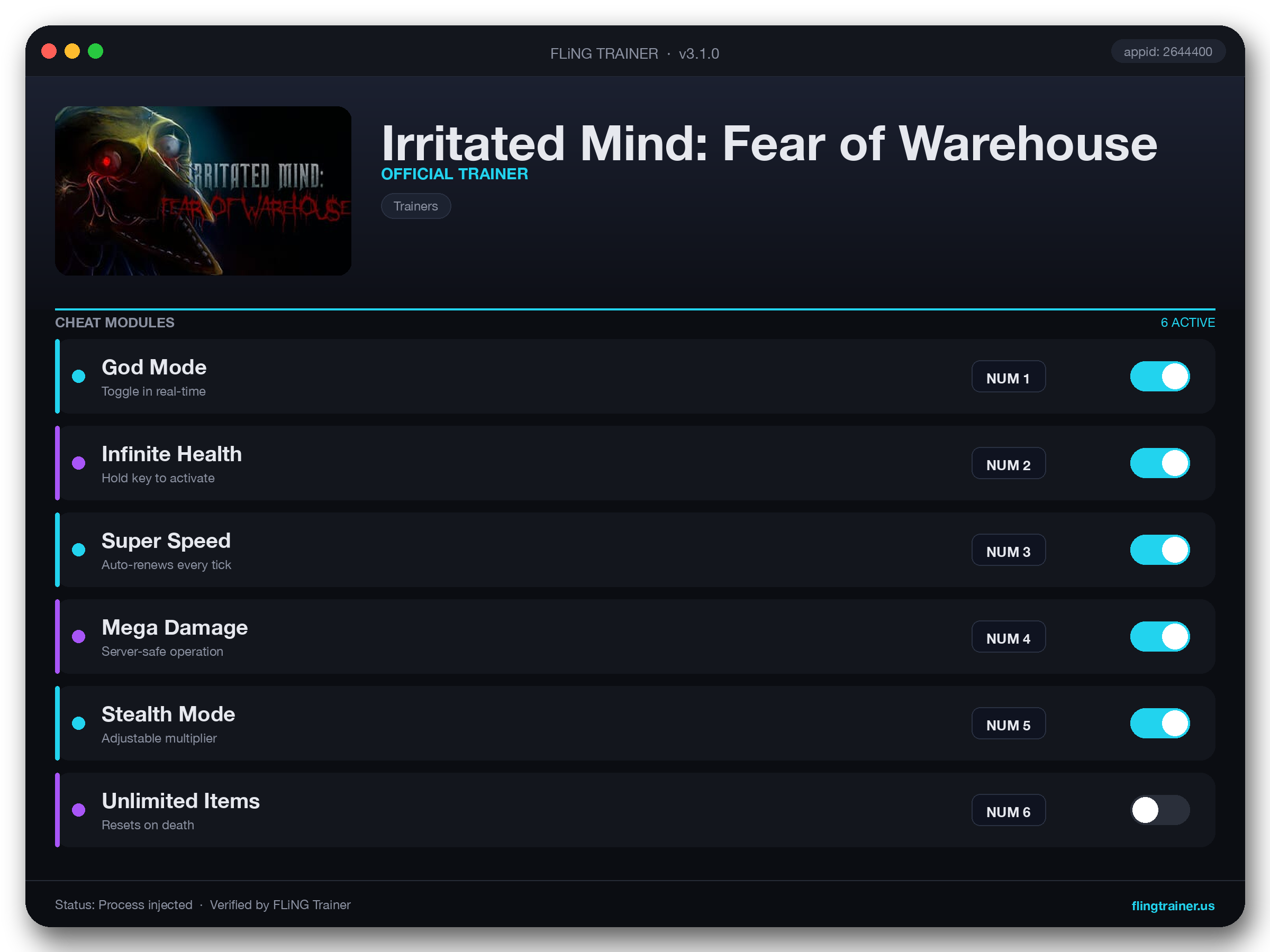 Irritated Mind: Fear of Warehouse Trainer interface