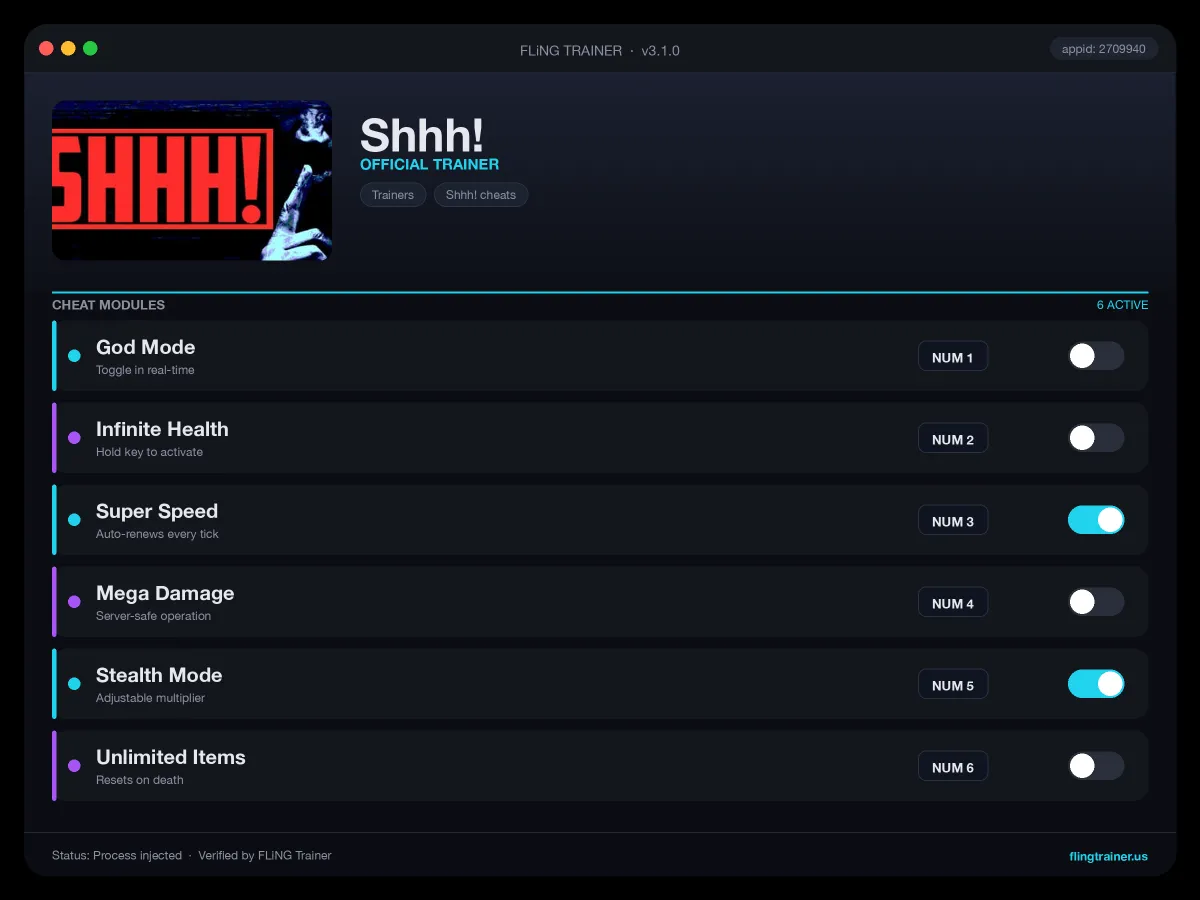 Shhh! Trainer interface