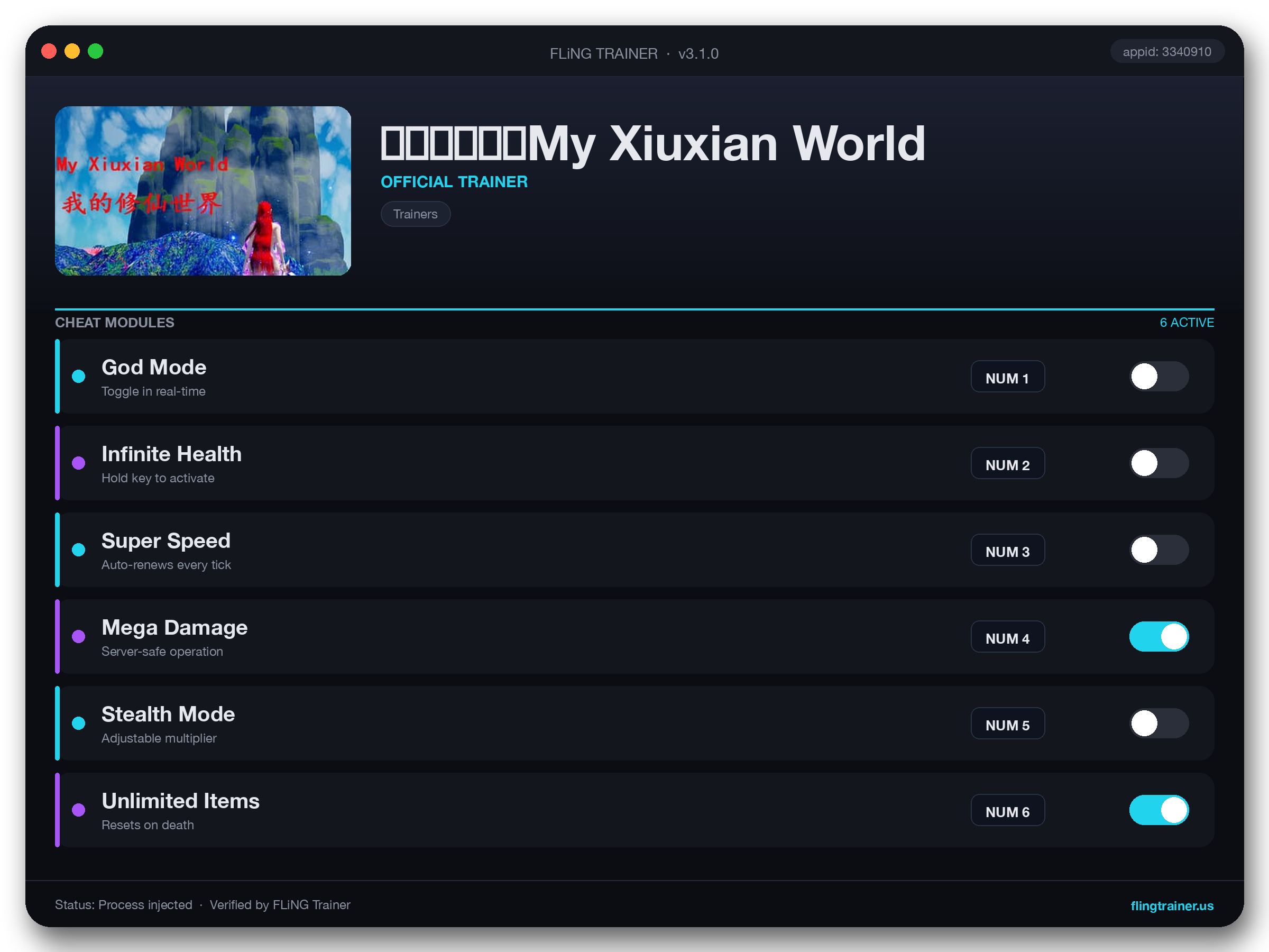 我的修仙世界My Xiuxian World Trainer interface