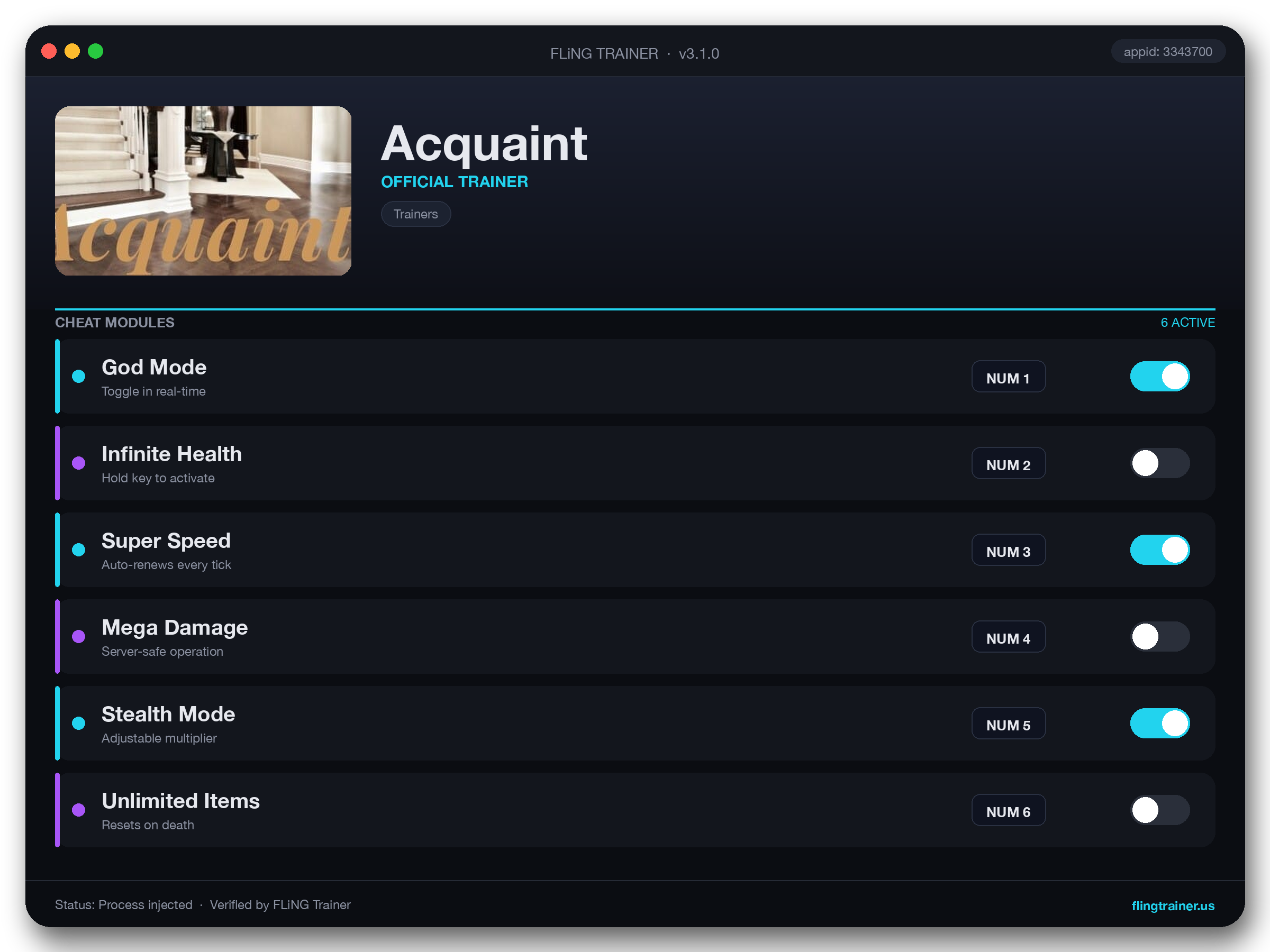 Acquaint Trainer interface