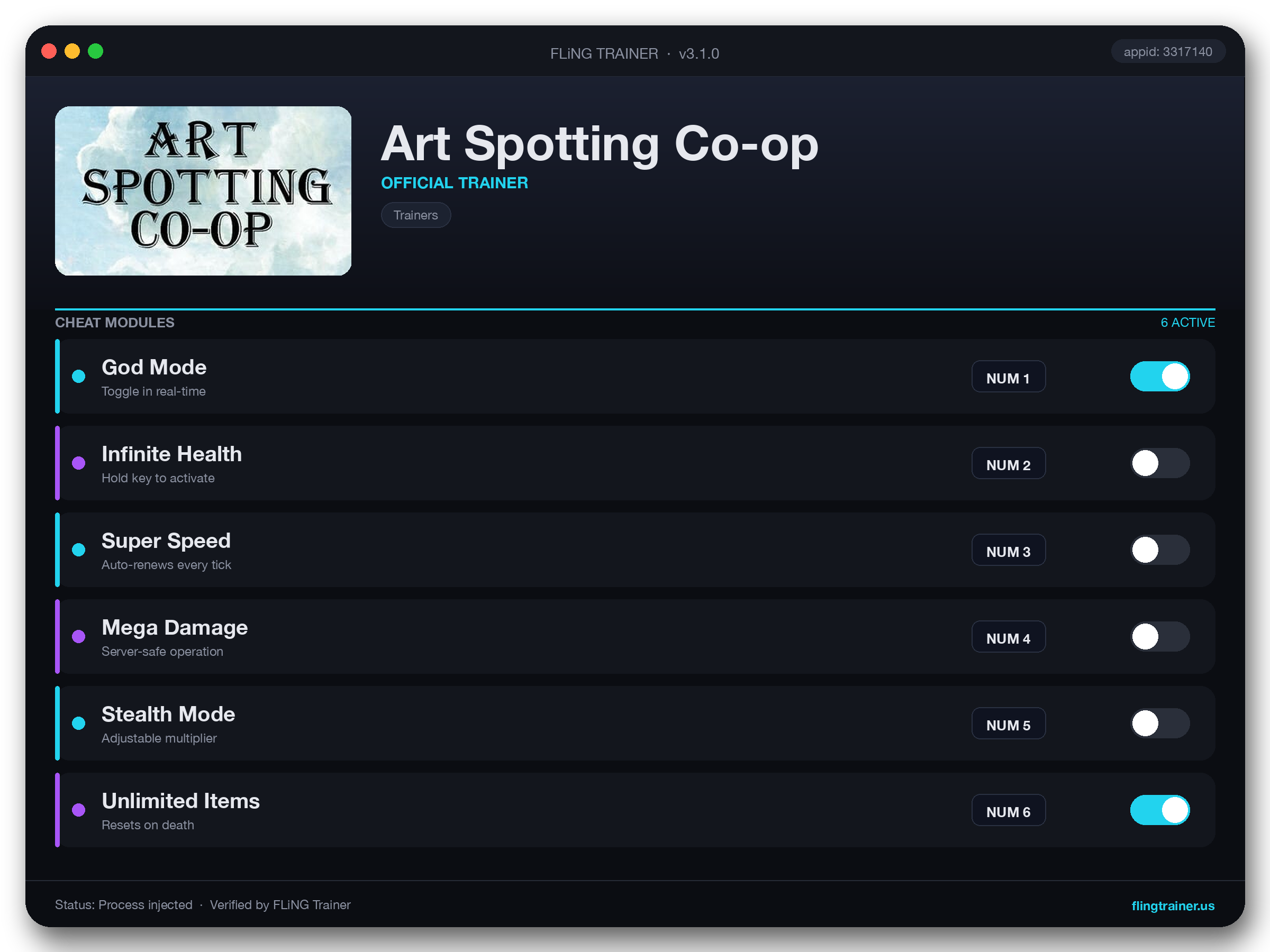 Art Spotting Co-op Trainer interface