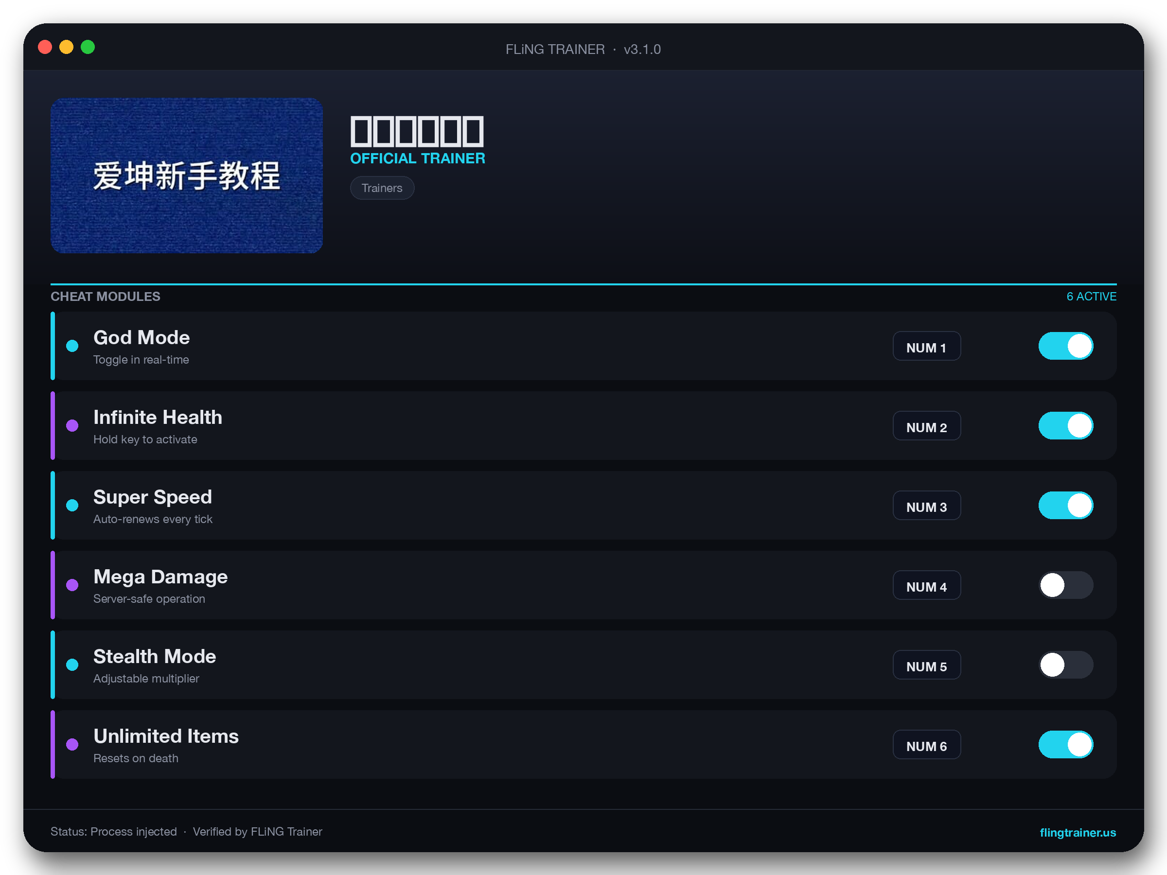 爱坤新手教程 Trainer interface