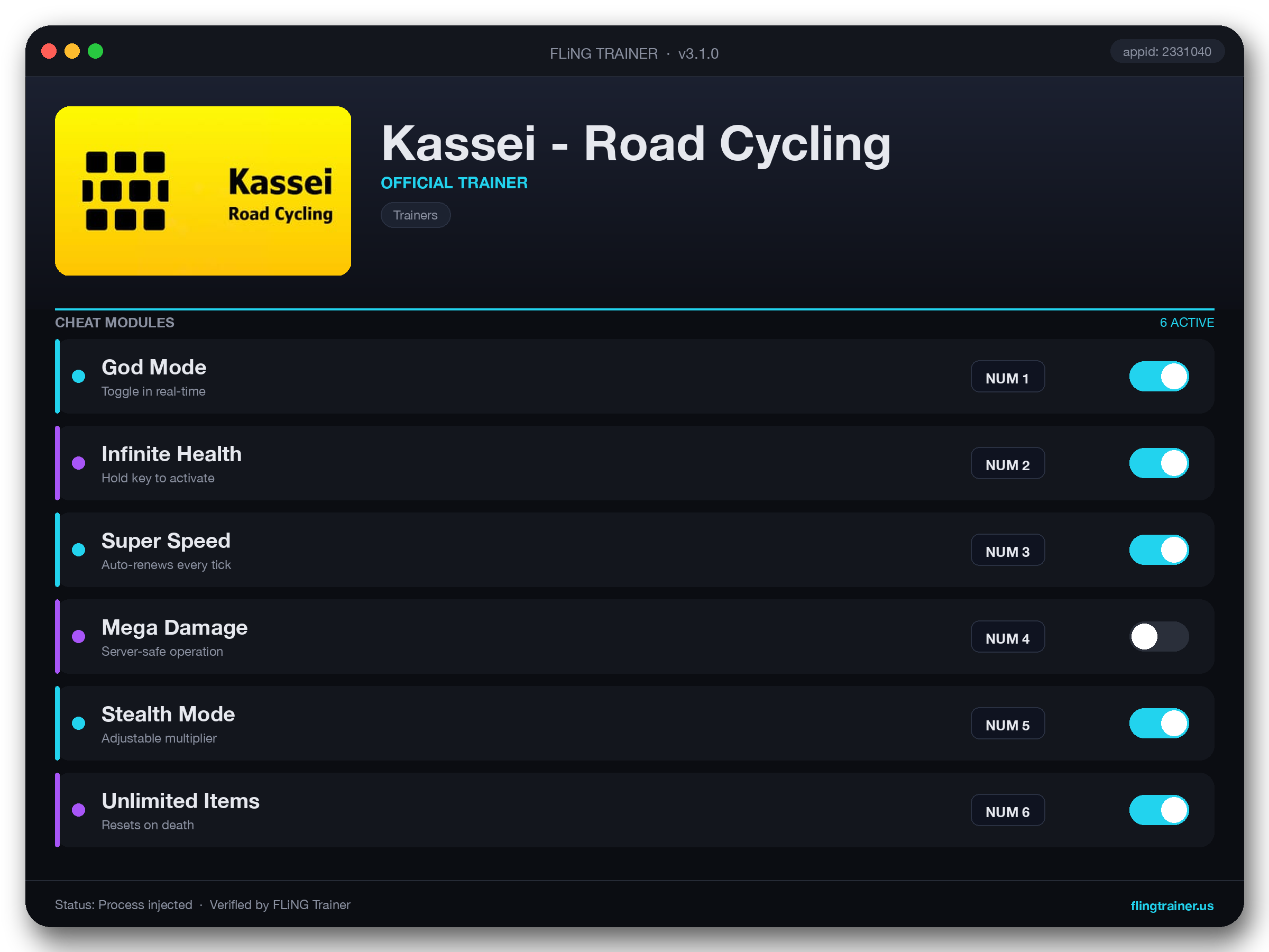 Kassei - Road Cycling Trainer interface