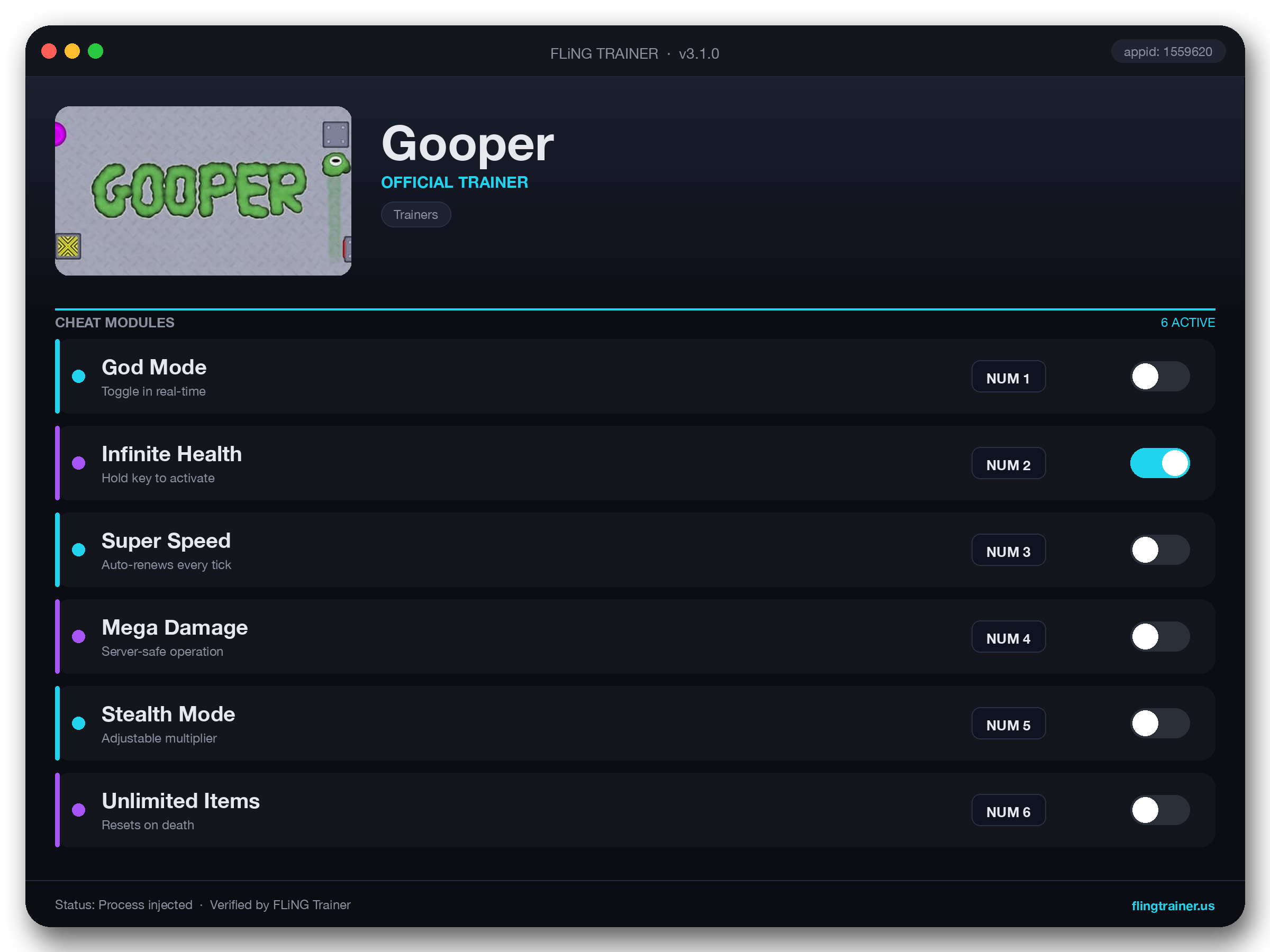 Gooper Trainer interface