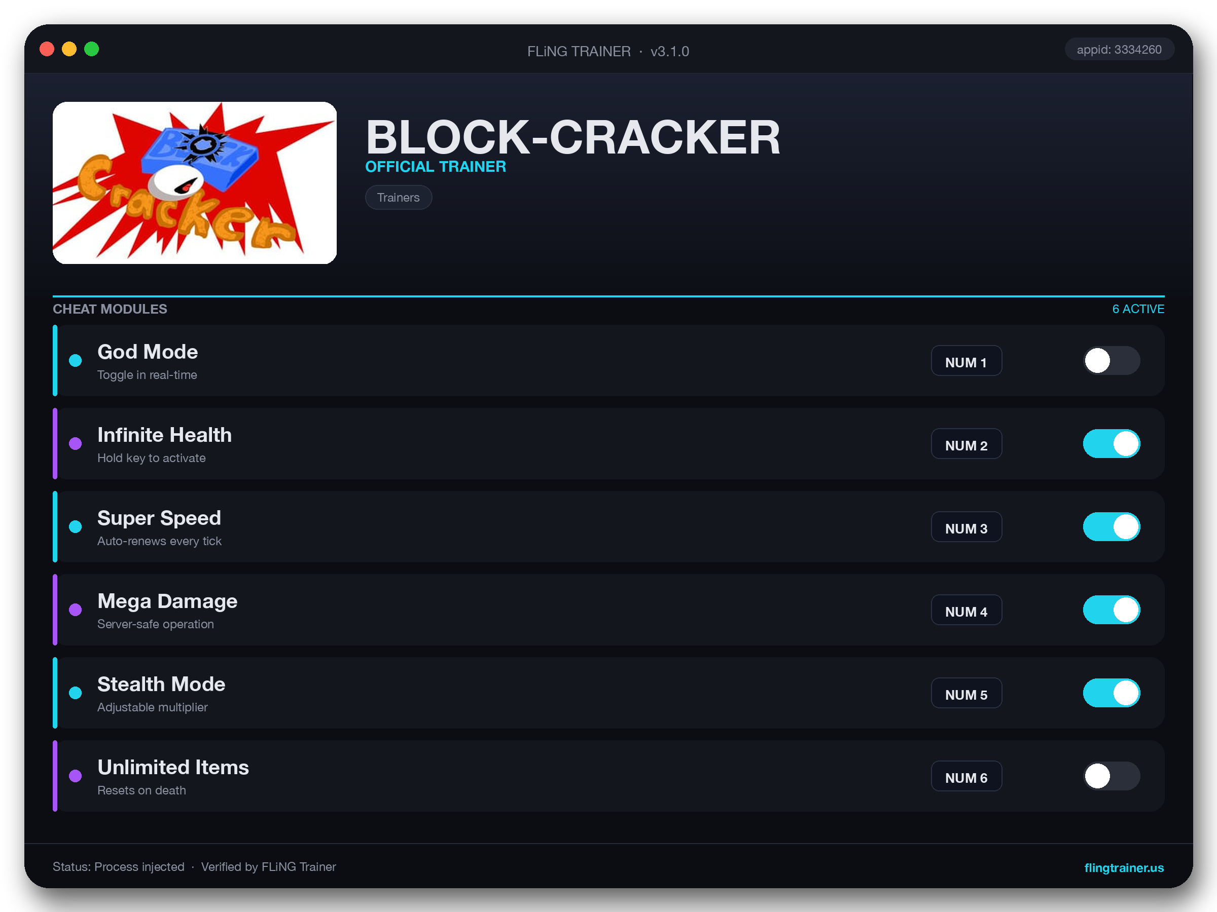 BLOCK-CRACKER Trainer interface