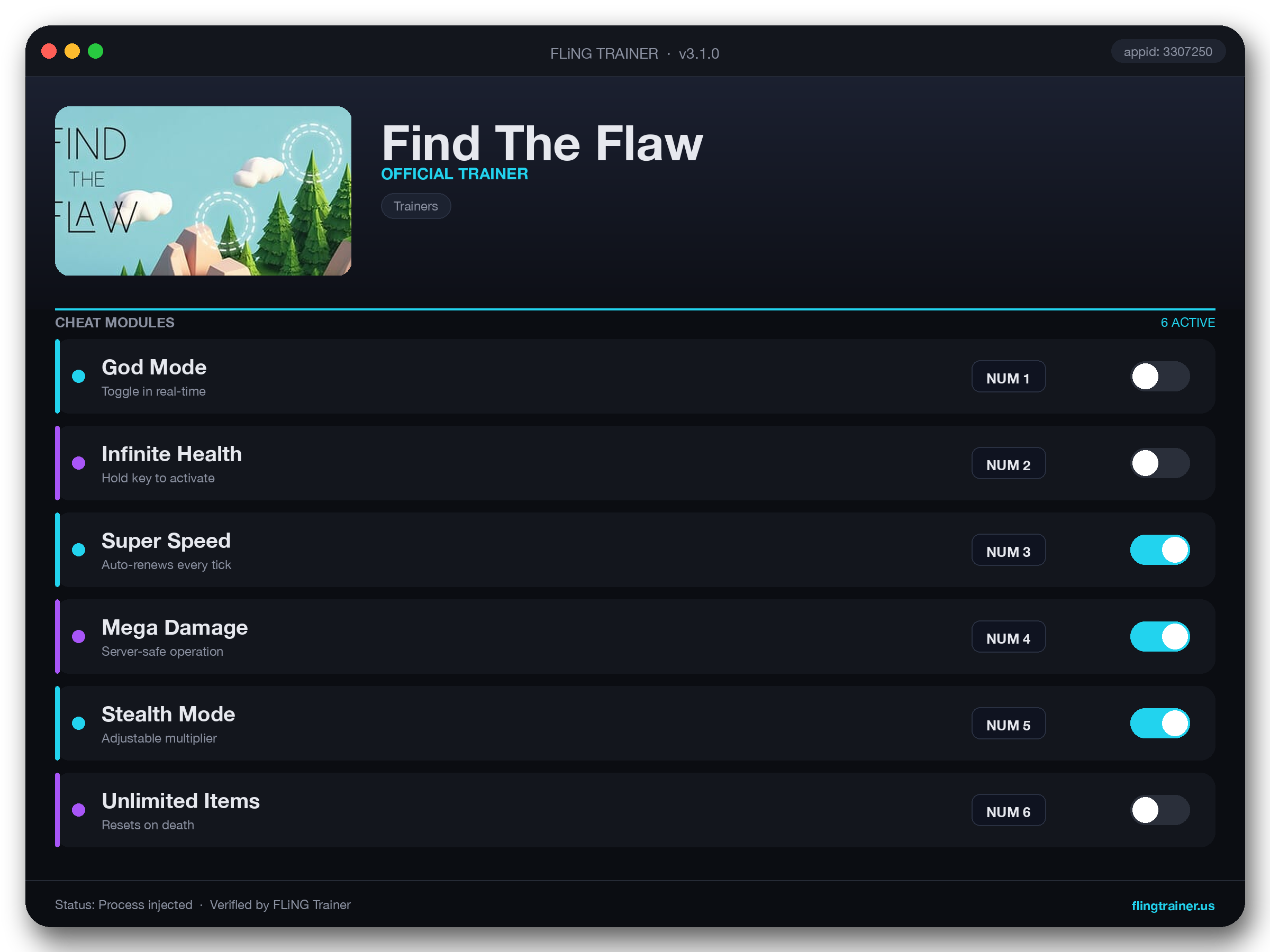 Find The Flaw Trainer interface