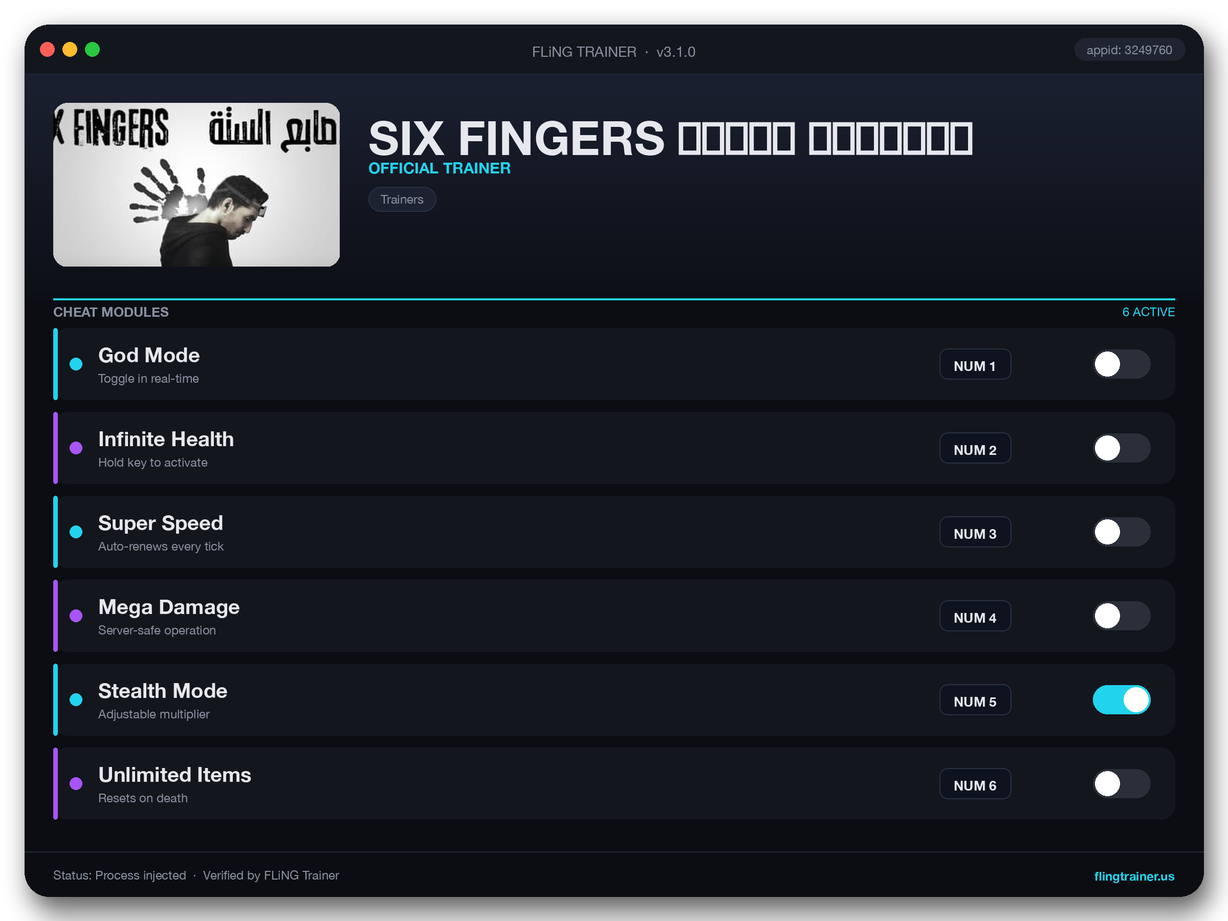 SIX FINGERS الأصابع الستة Trainer interface