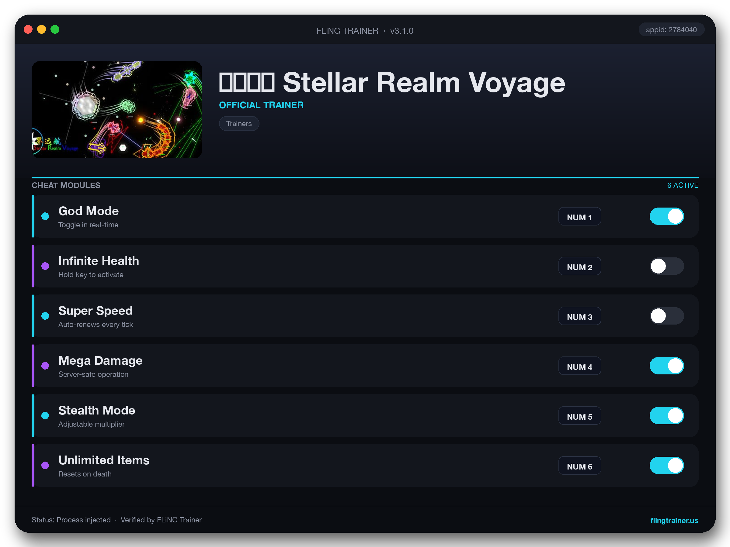星界远航 Stellar Realm Voyage Trainer interface