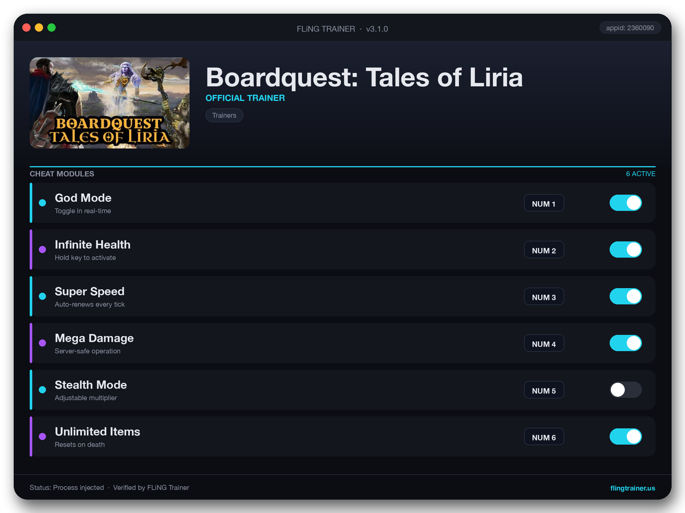 Boardquest: Tales of Liria Trainer interface