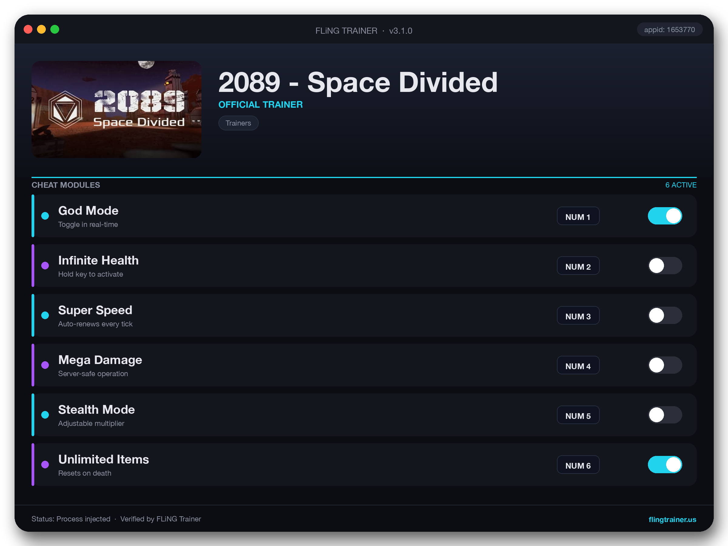2089 - Space Divided Trainer interface