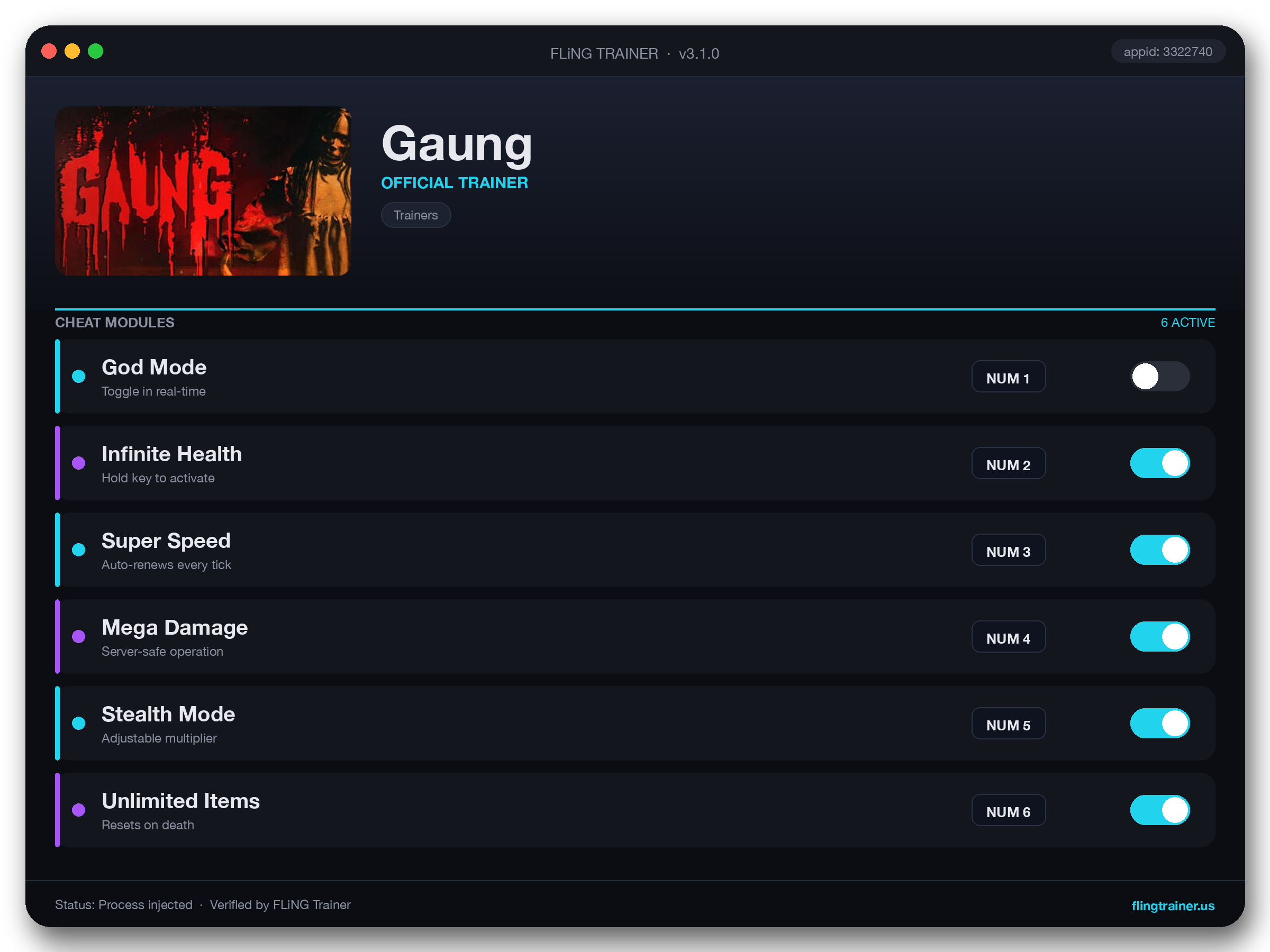 Gaung Trainer interface
