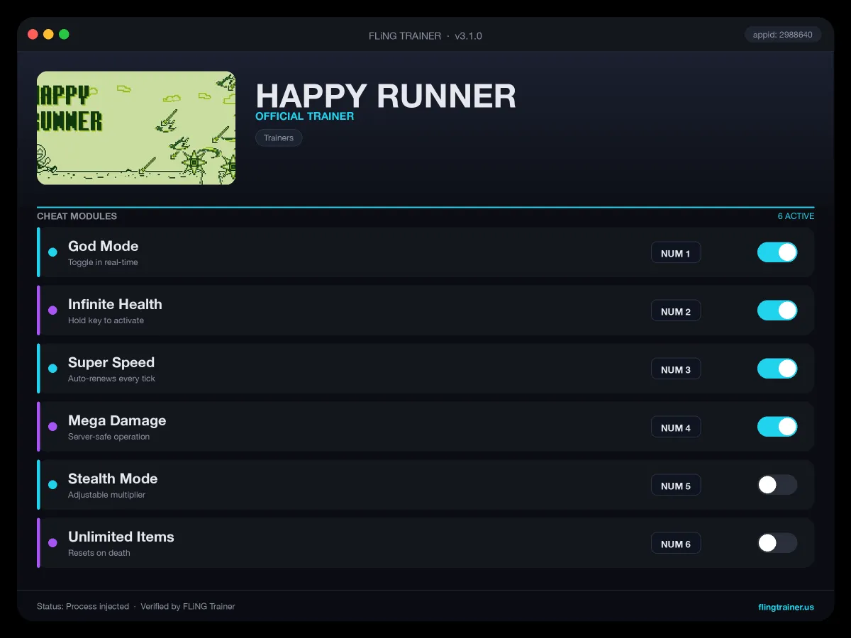 HAPPY RUNNER Trainer interface