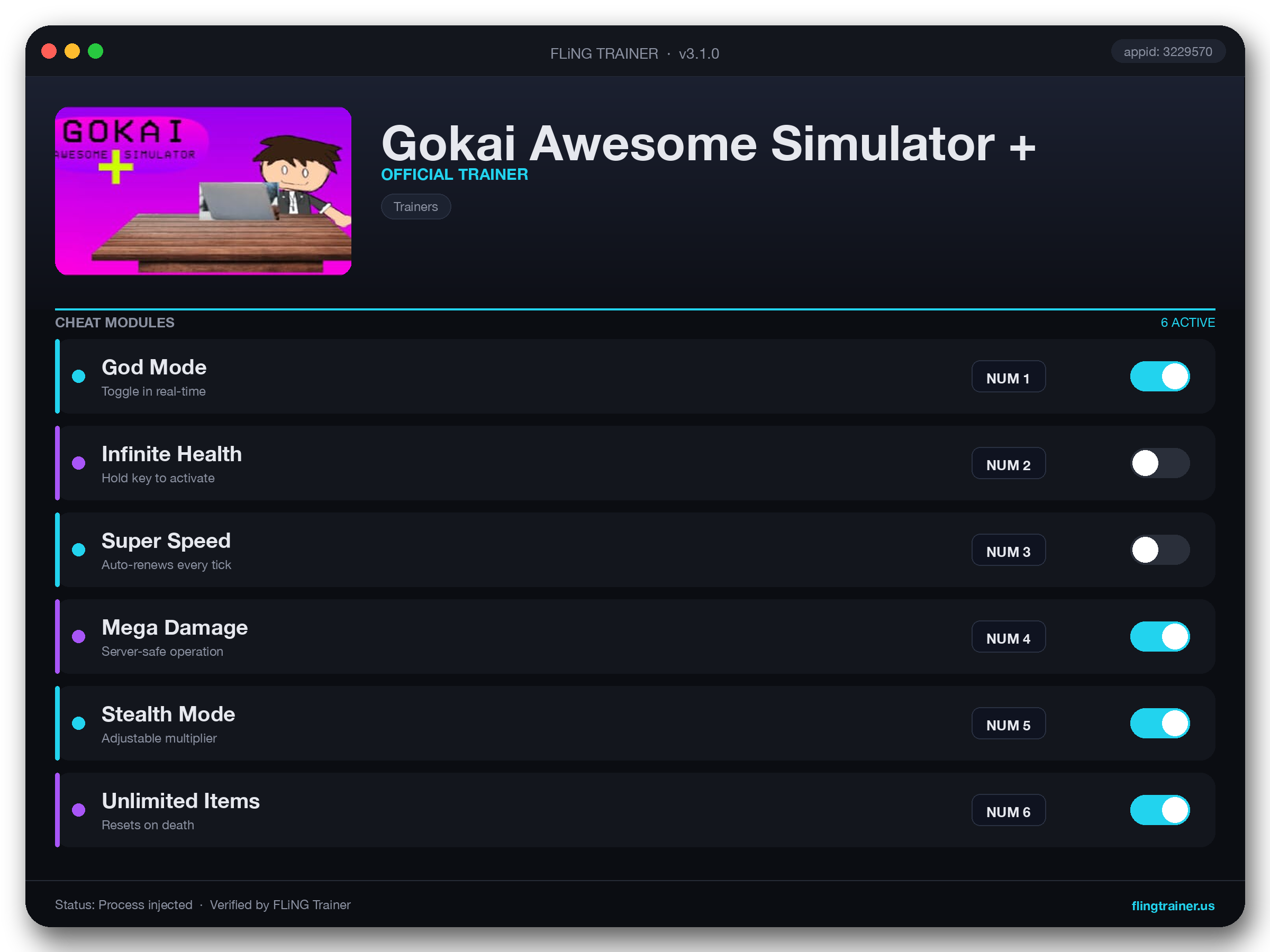 Gokai Awesome Simulator + Trainer interface
