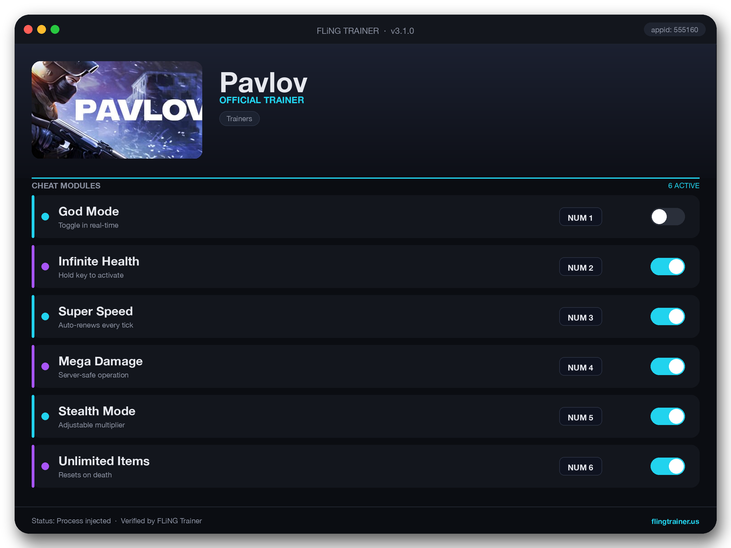 Pavlov Trainer interface