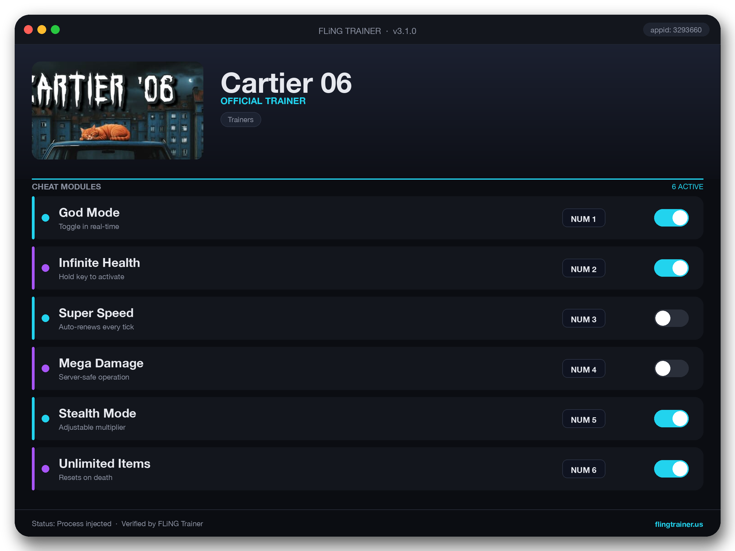 Cartier 06 Trainer interface