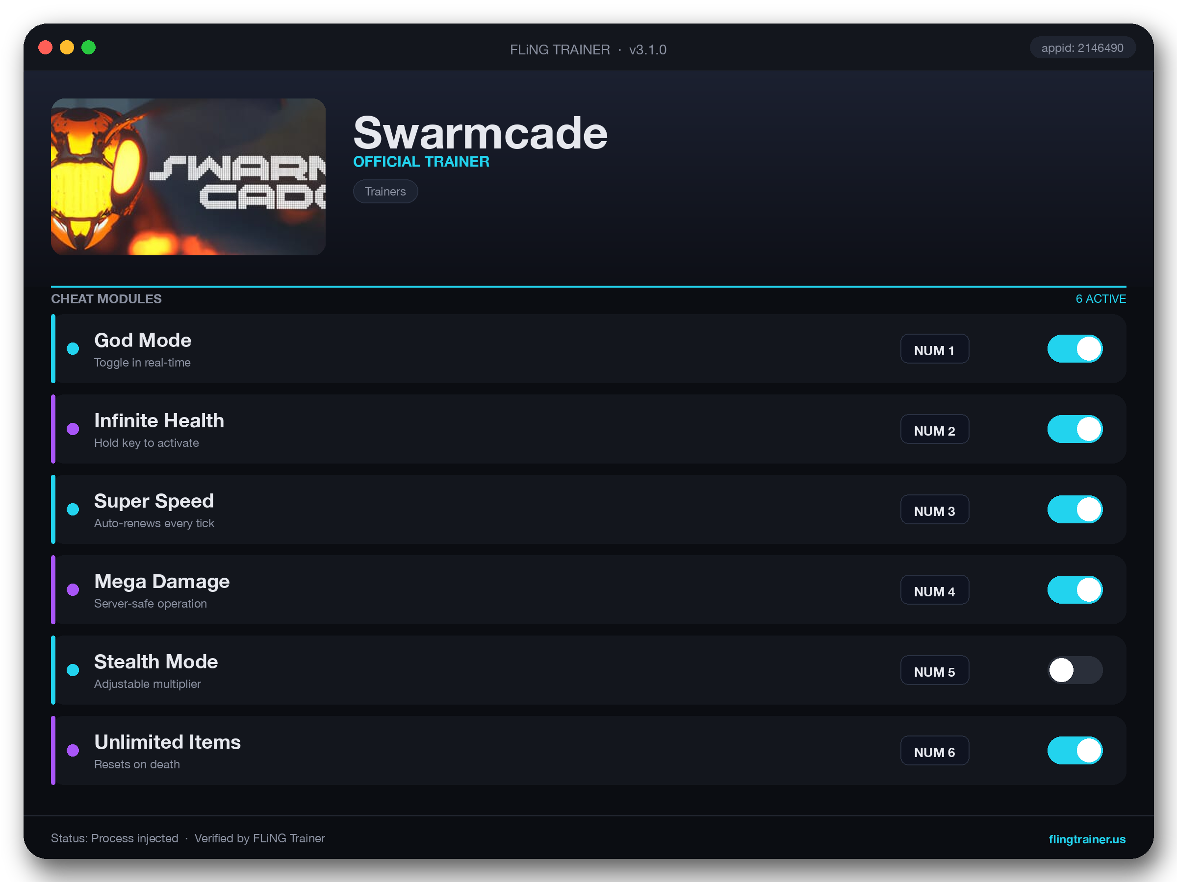 Swarmcade Trainer interface