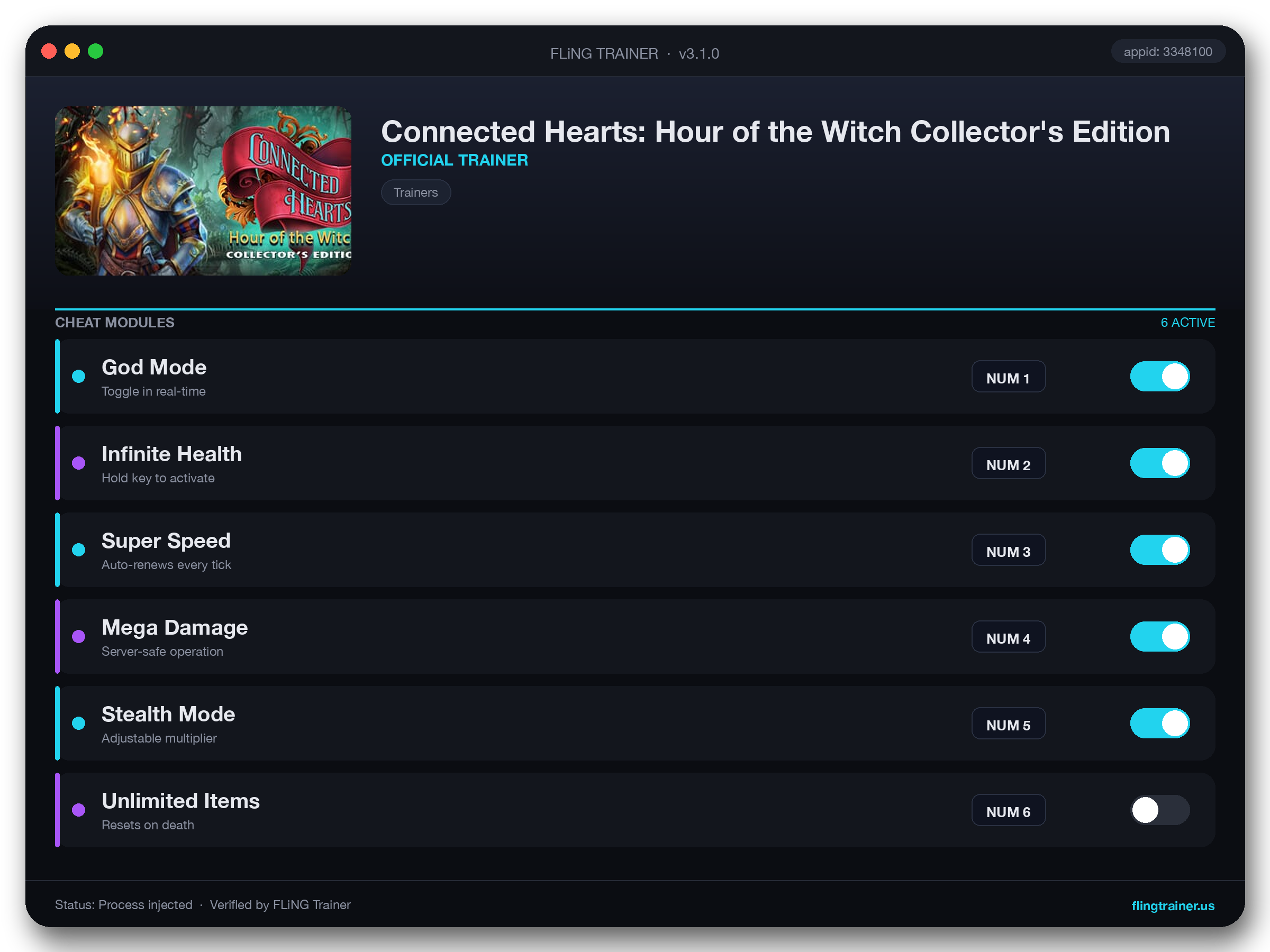 Connected Hearts: Hour of the Witch Collector's Edition Trainer interface