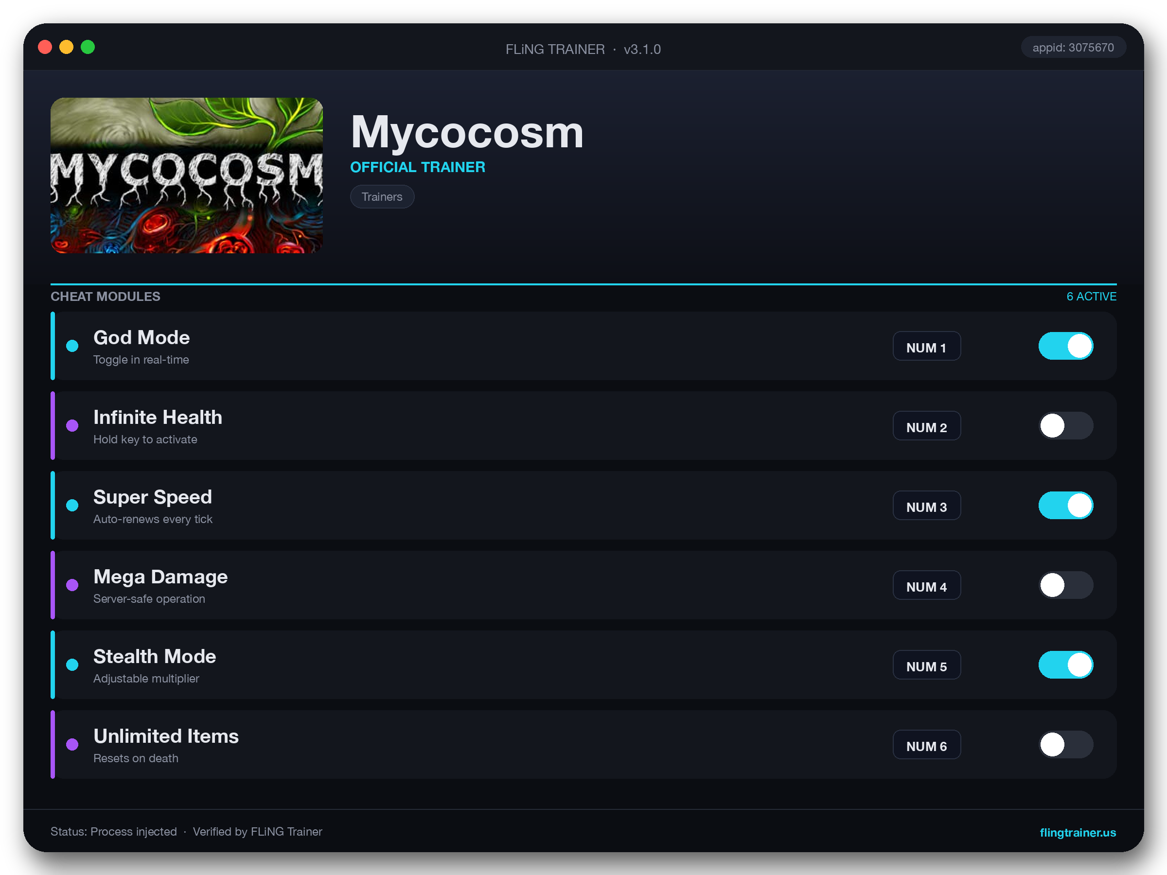 Mycocosm Trainer interface