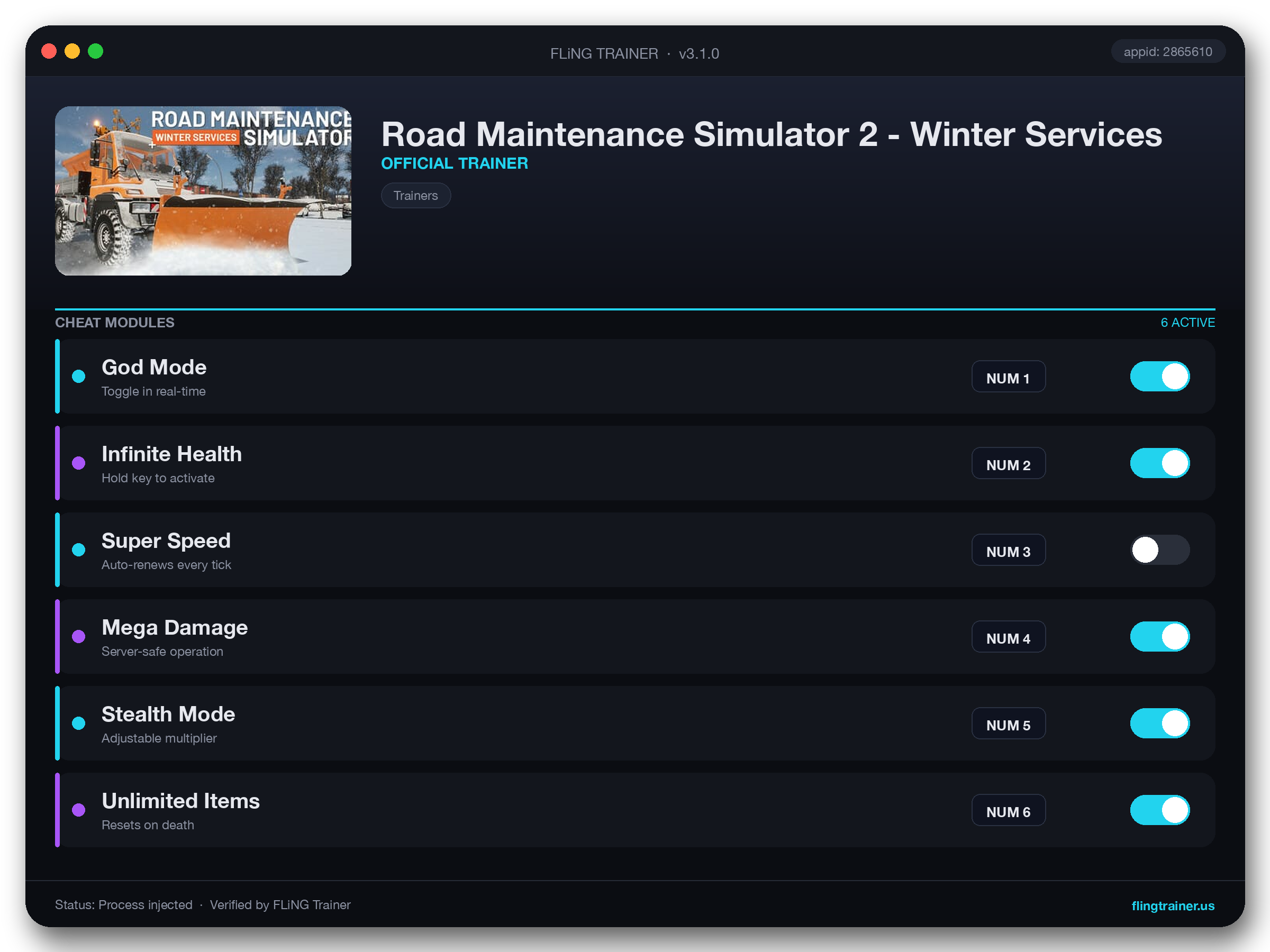 Road Maintenance Simulator 2 - Winter Services Trainer interface