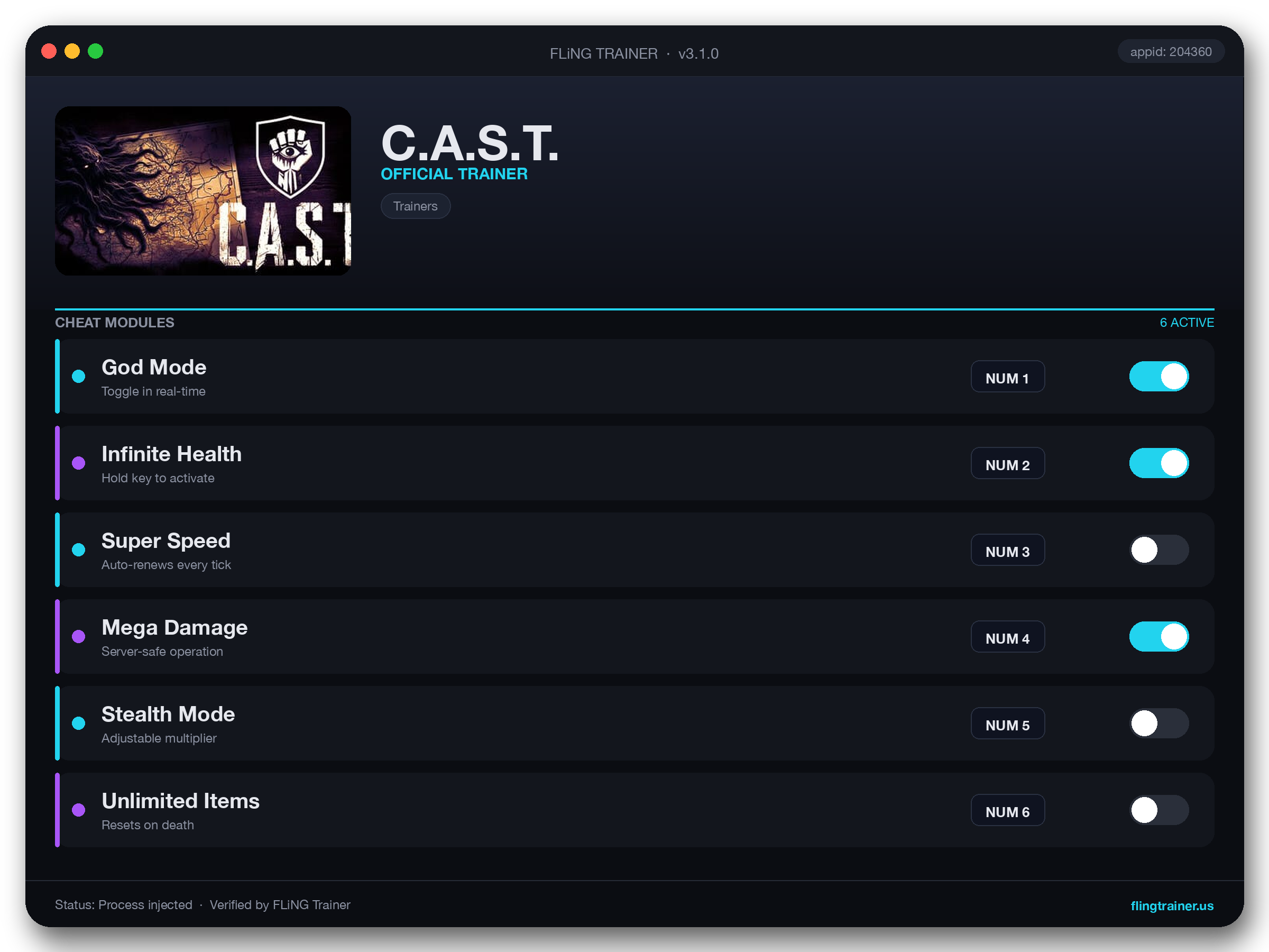 C.A.S.T. Trainer interface