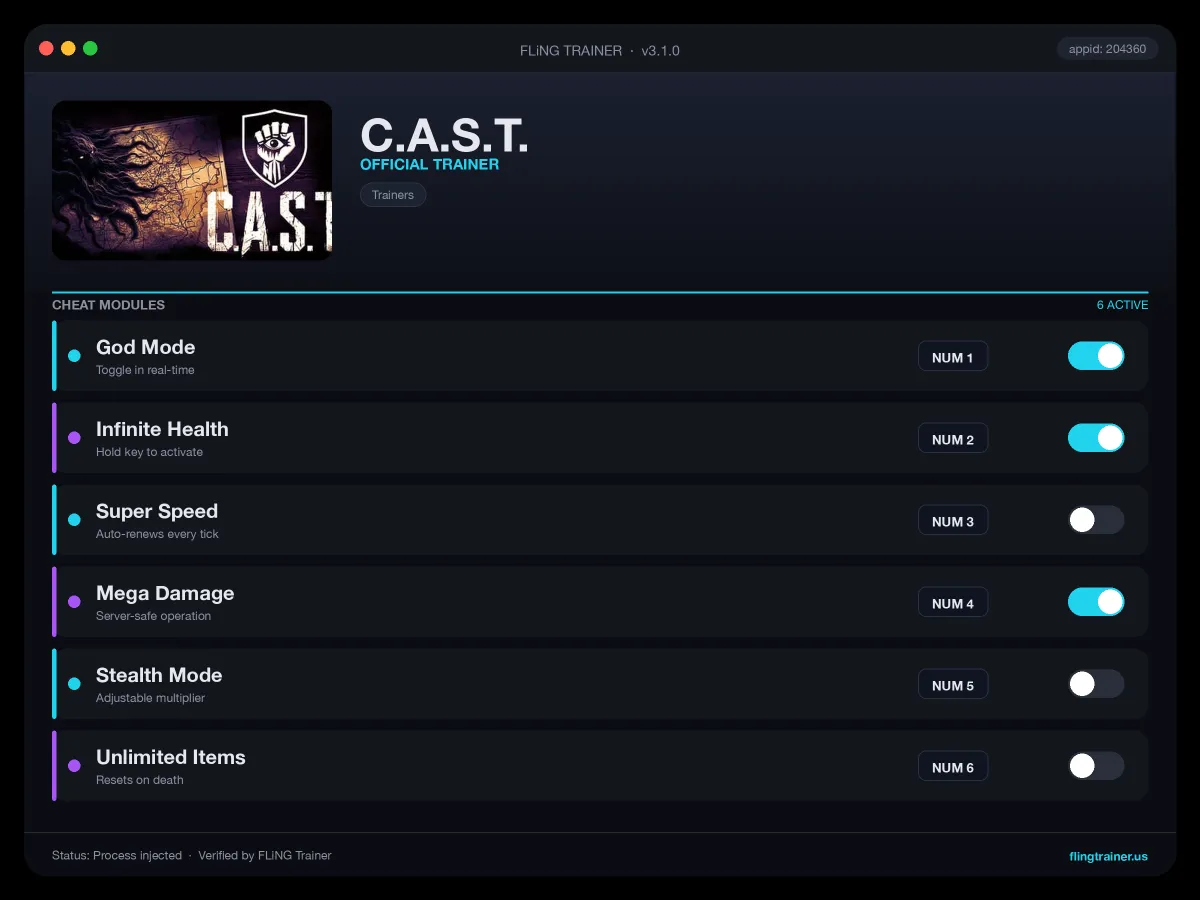 C.A.S.T. Trainer interface
