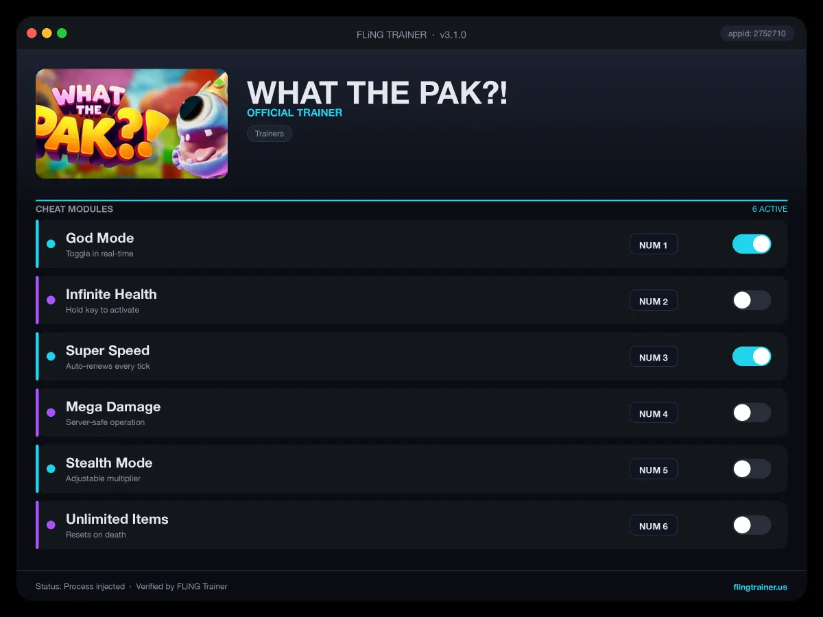WHAT THE PAK?! Trainer interface