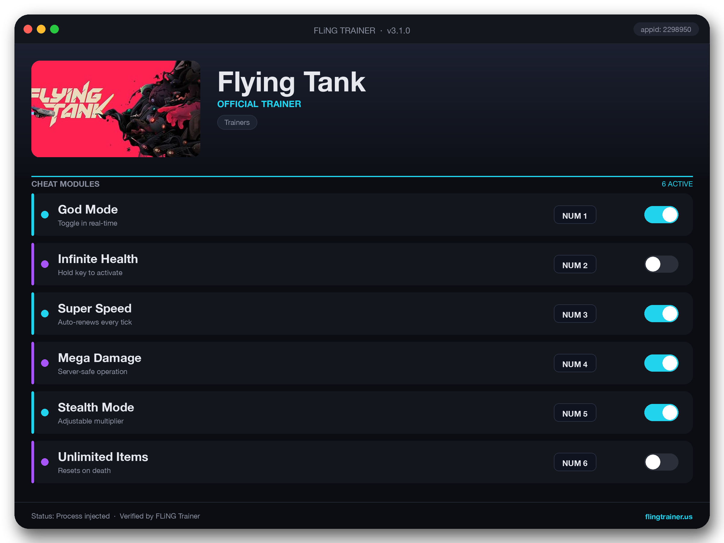 Flying Tank Trainer interface