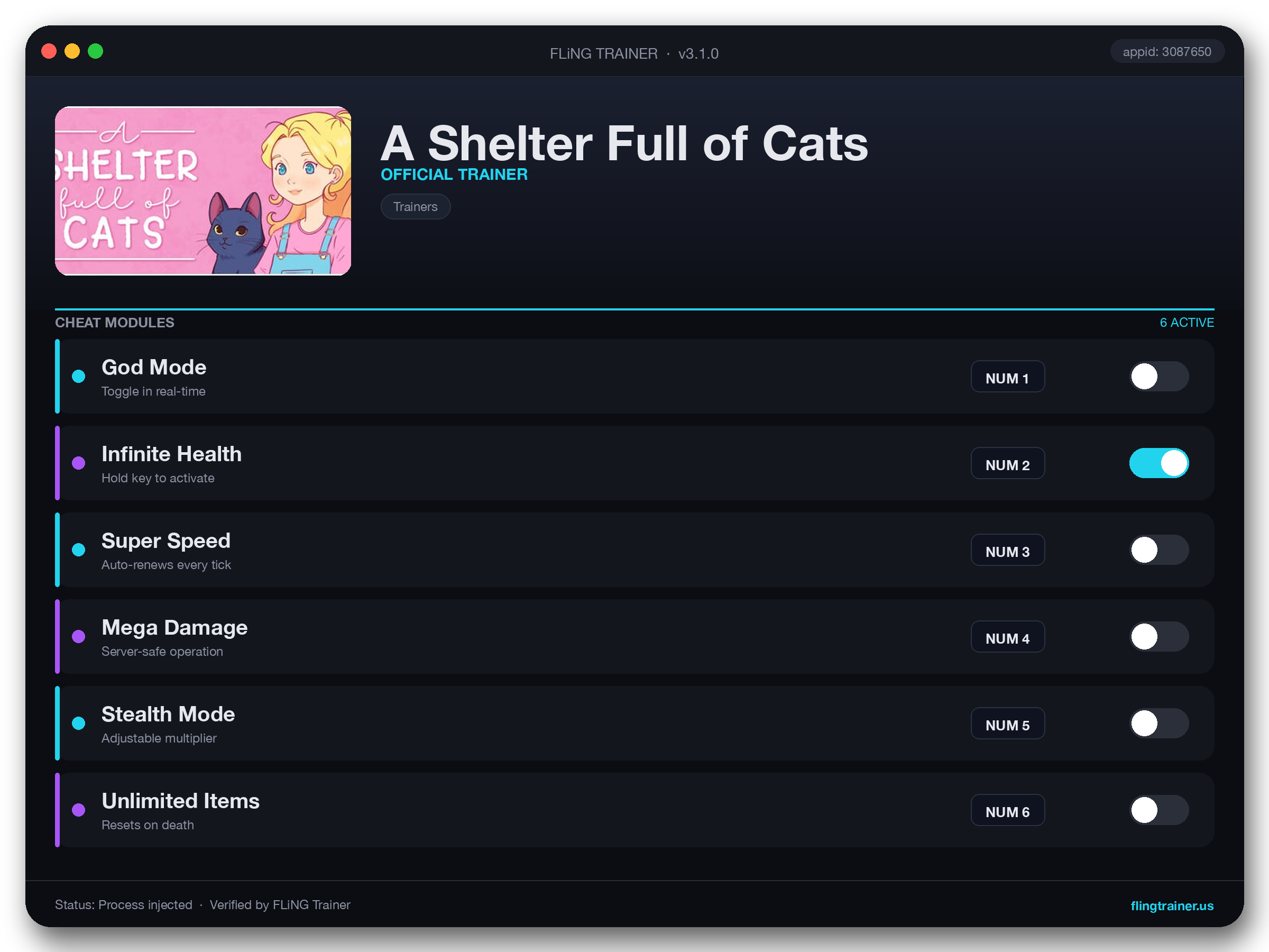 A Shelter Full of Cats Trainer interface