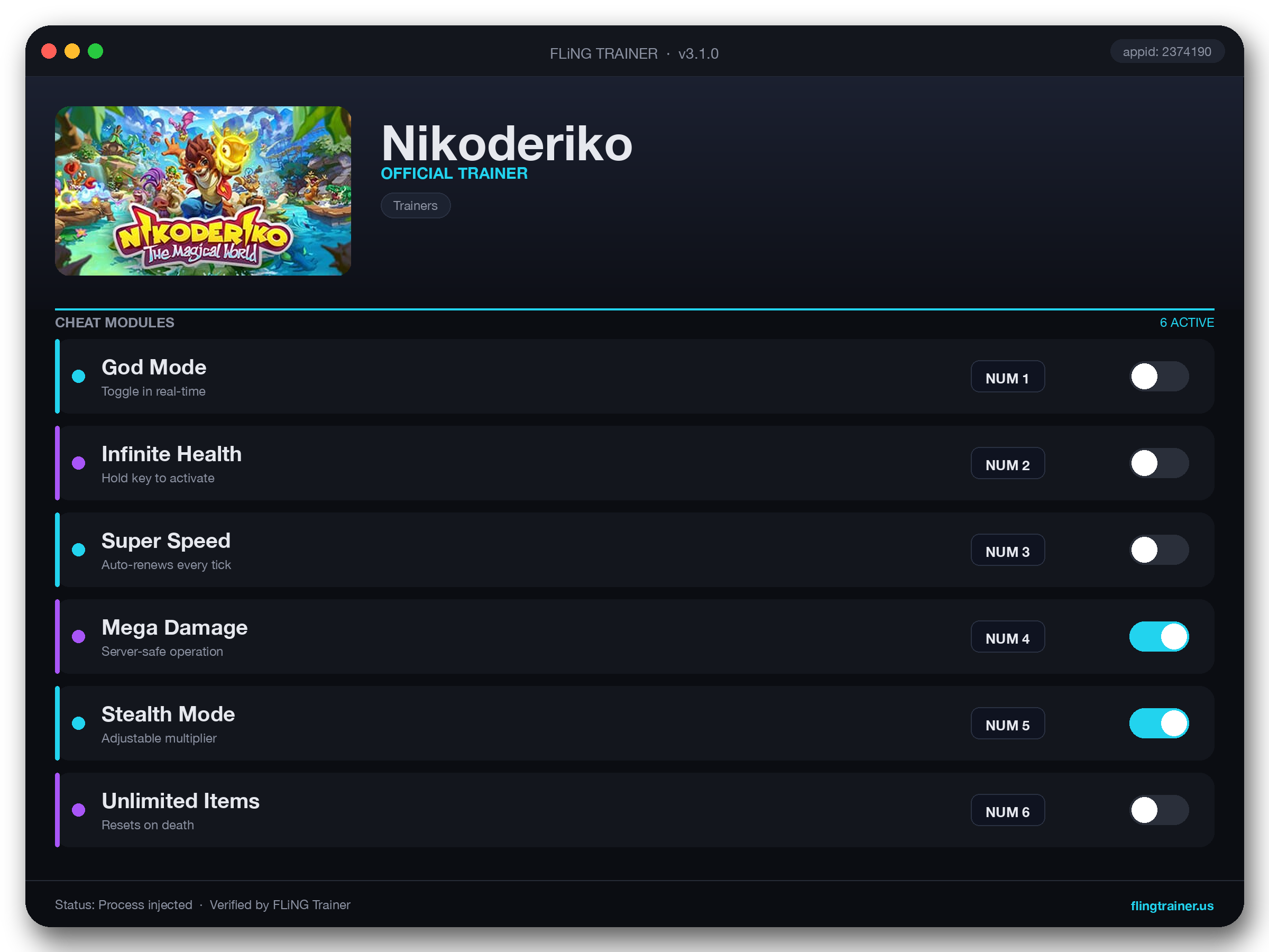 Nikoderiko Trainer interface