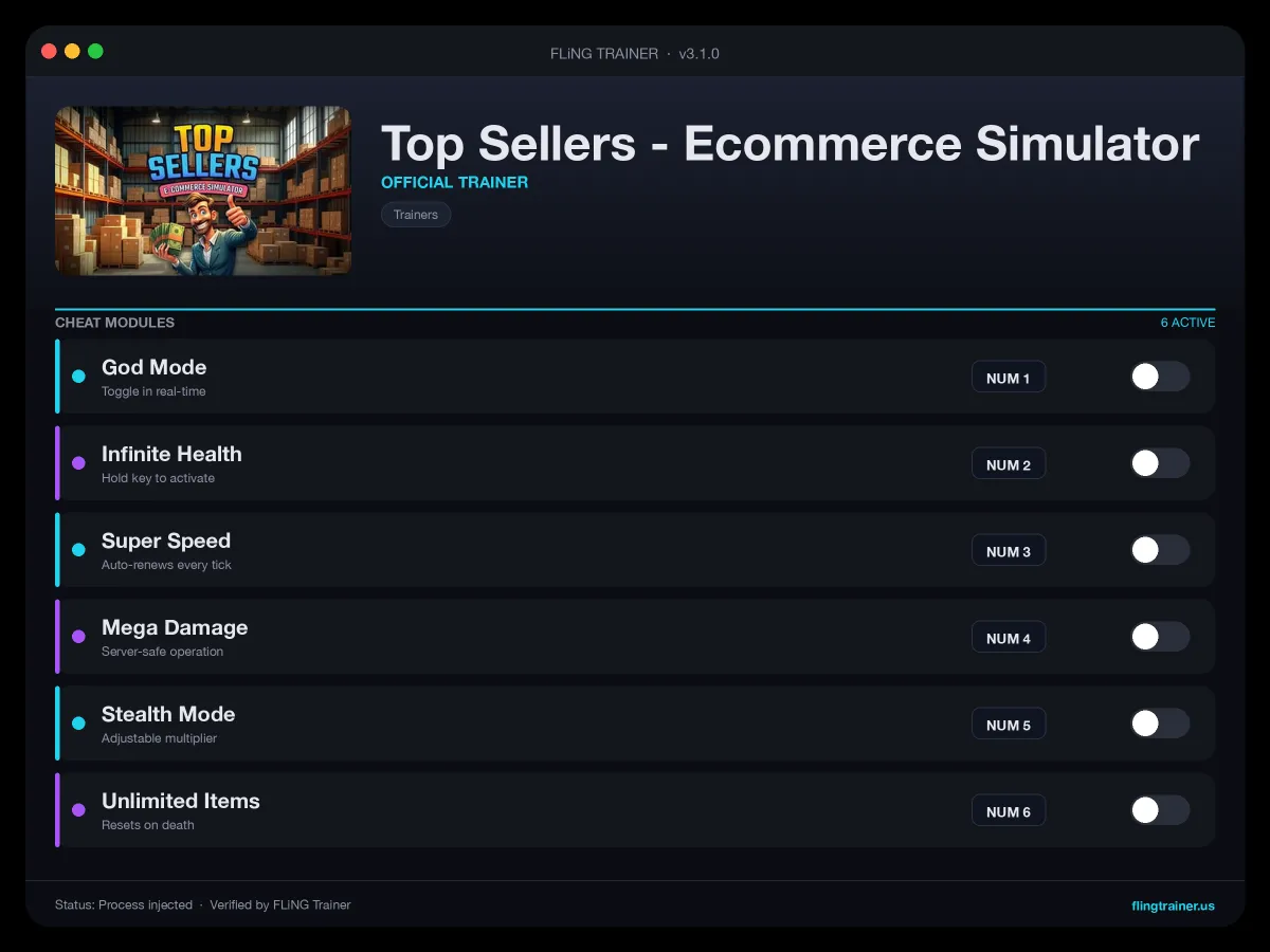 Top Sellers - Ecommerce Simulator Trainer interface