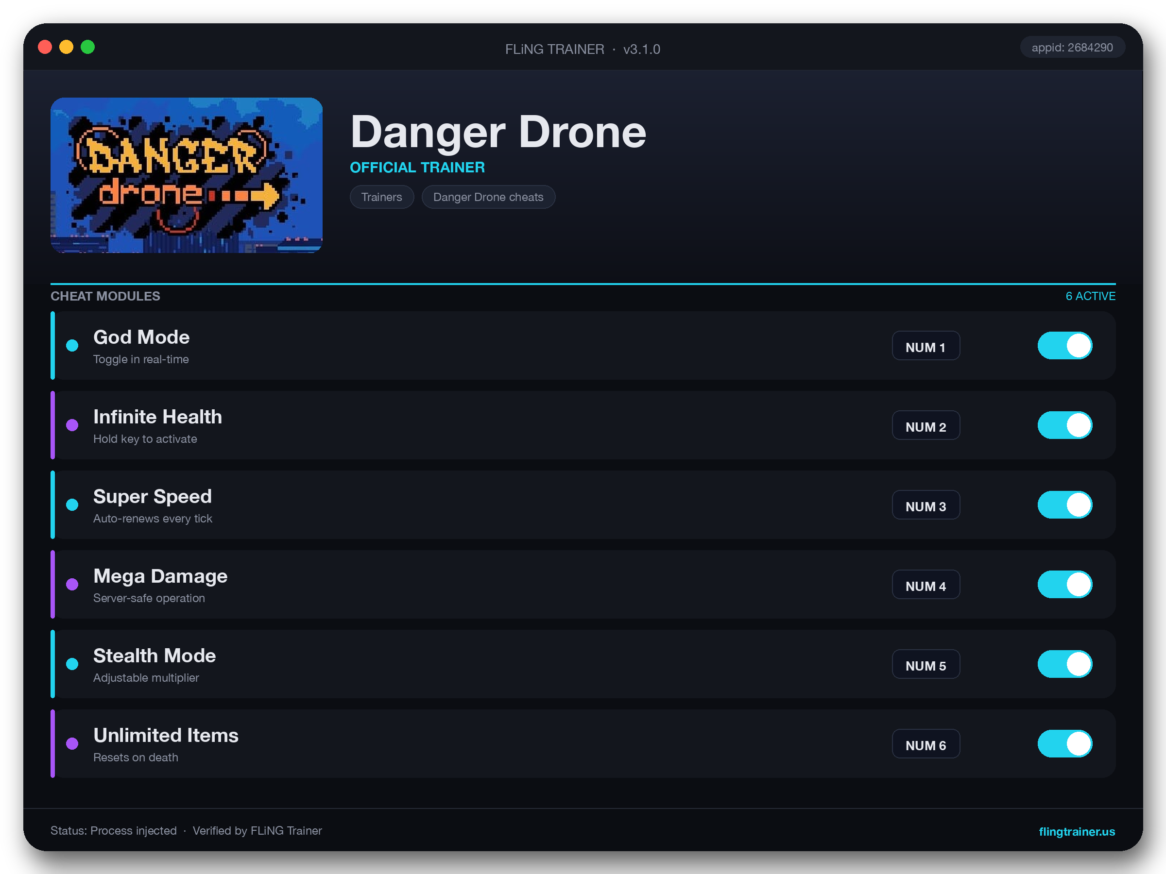 Danger Drone Trainer interface
