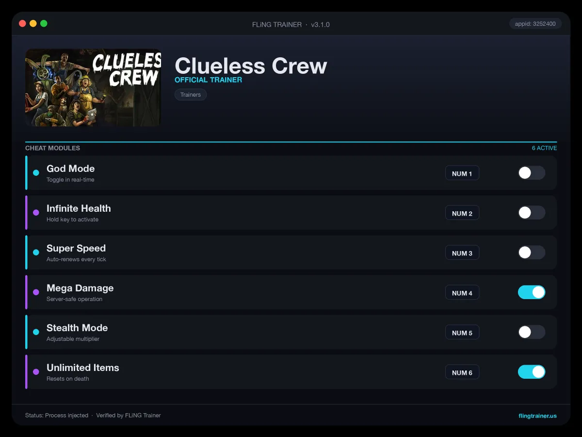 Clueless Crew Trainer interface