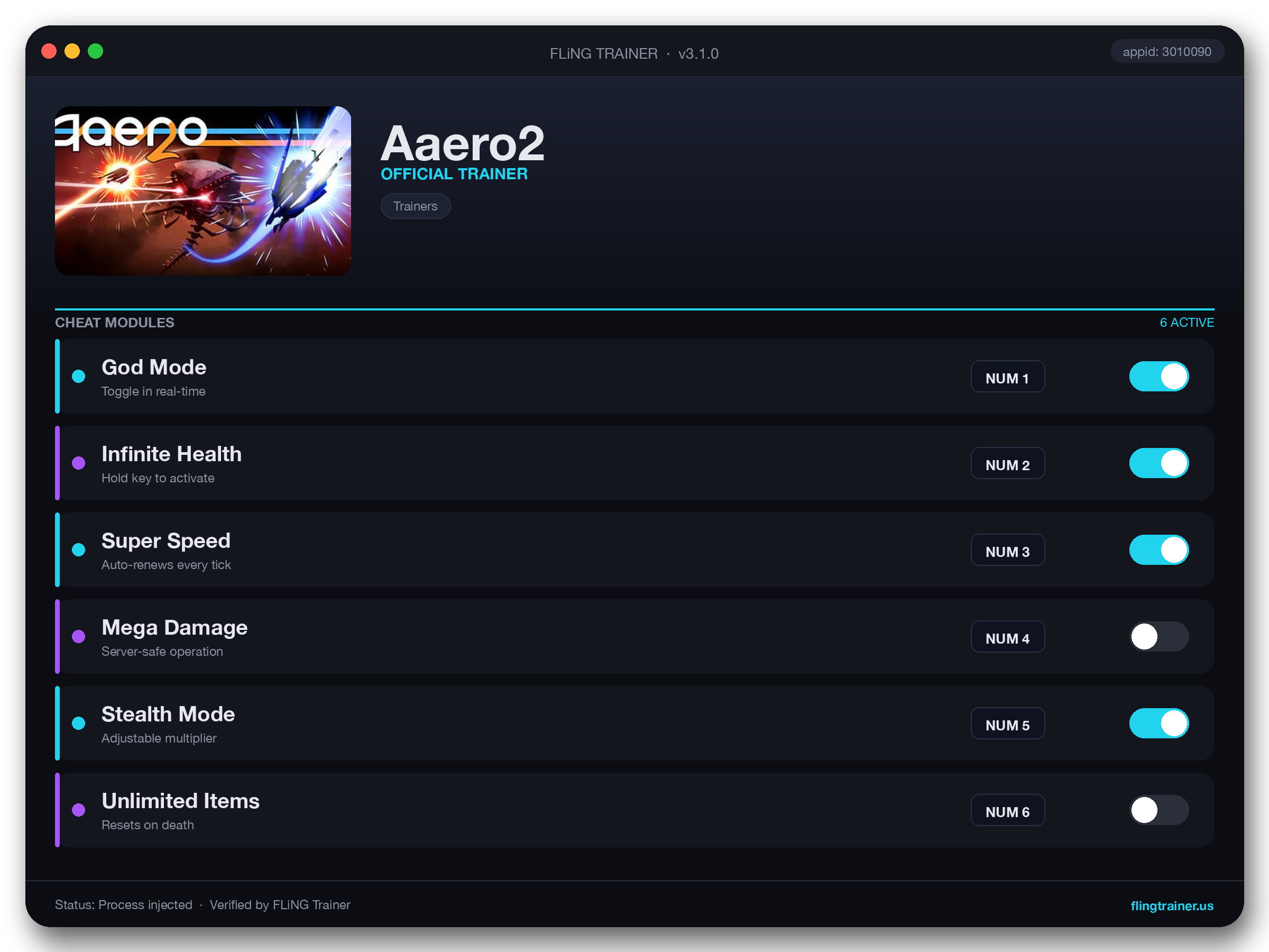 Aaero2 Trainer interface